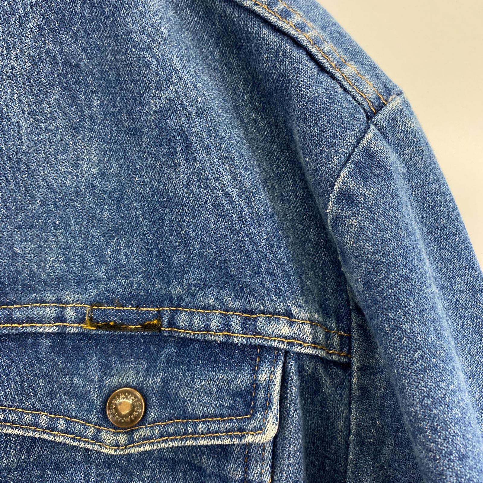 デニムジャケット Wrangler ノーカラー デニムジャケット ブルー ブルー