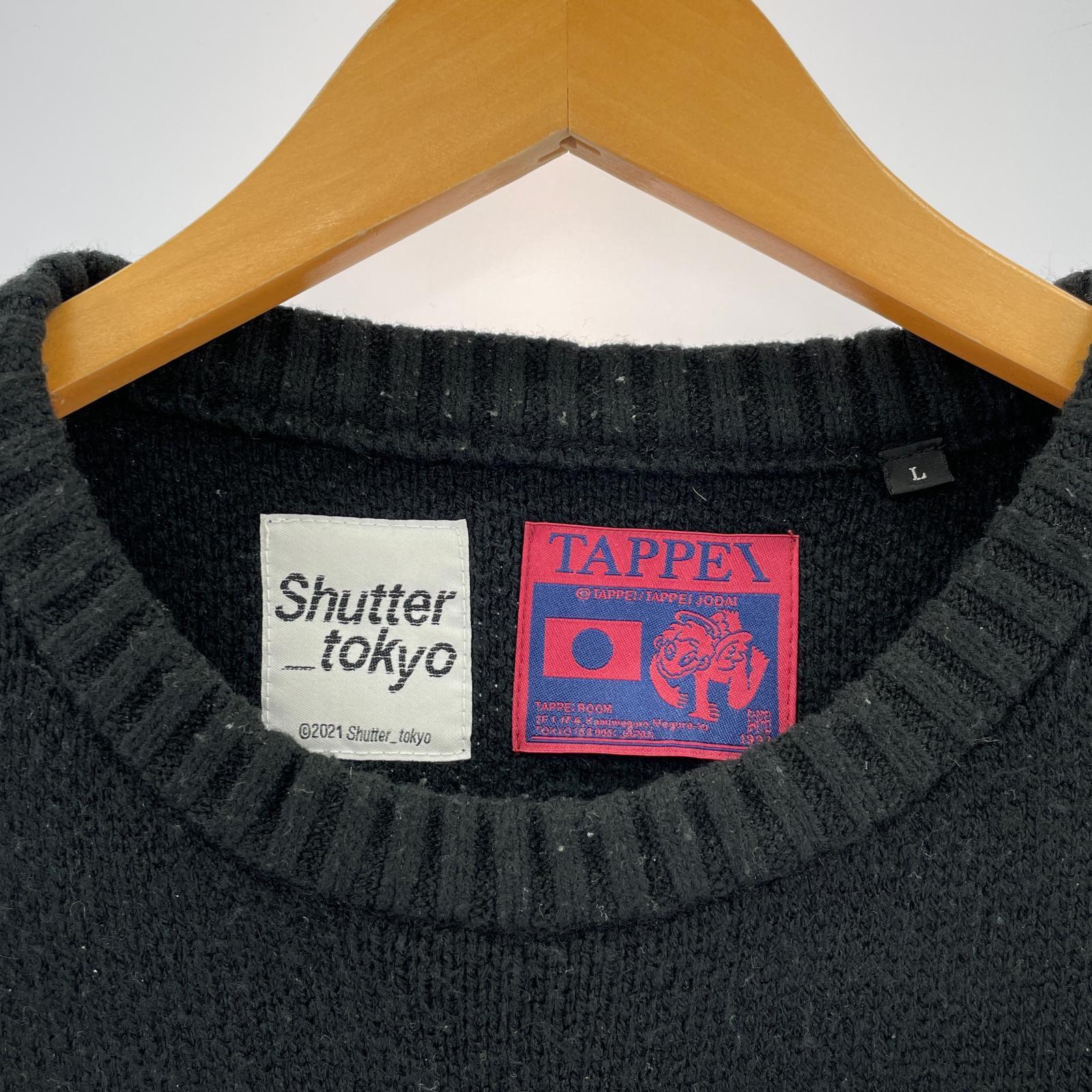 ニット shutter tokyo ×TAPPEI FUCK KNIT L ブラック L ブラック