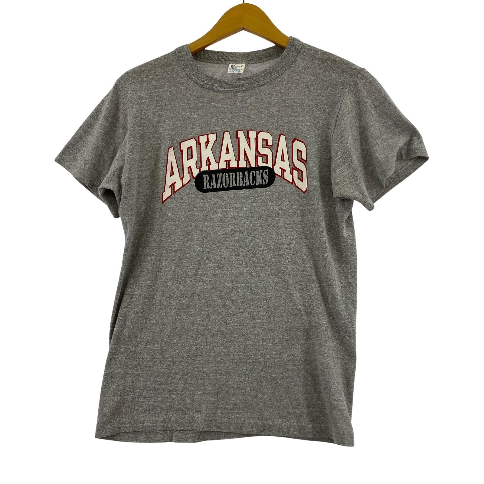 半袖Tシャツ 80s USA製 ARKANSAS M M グレー