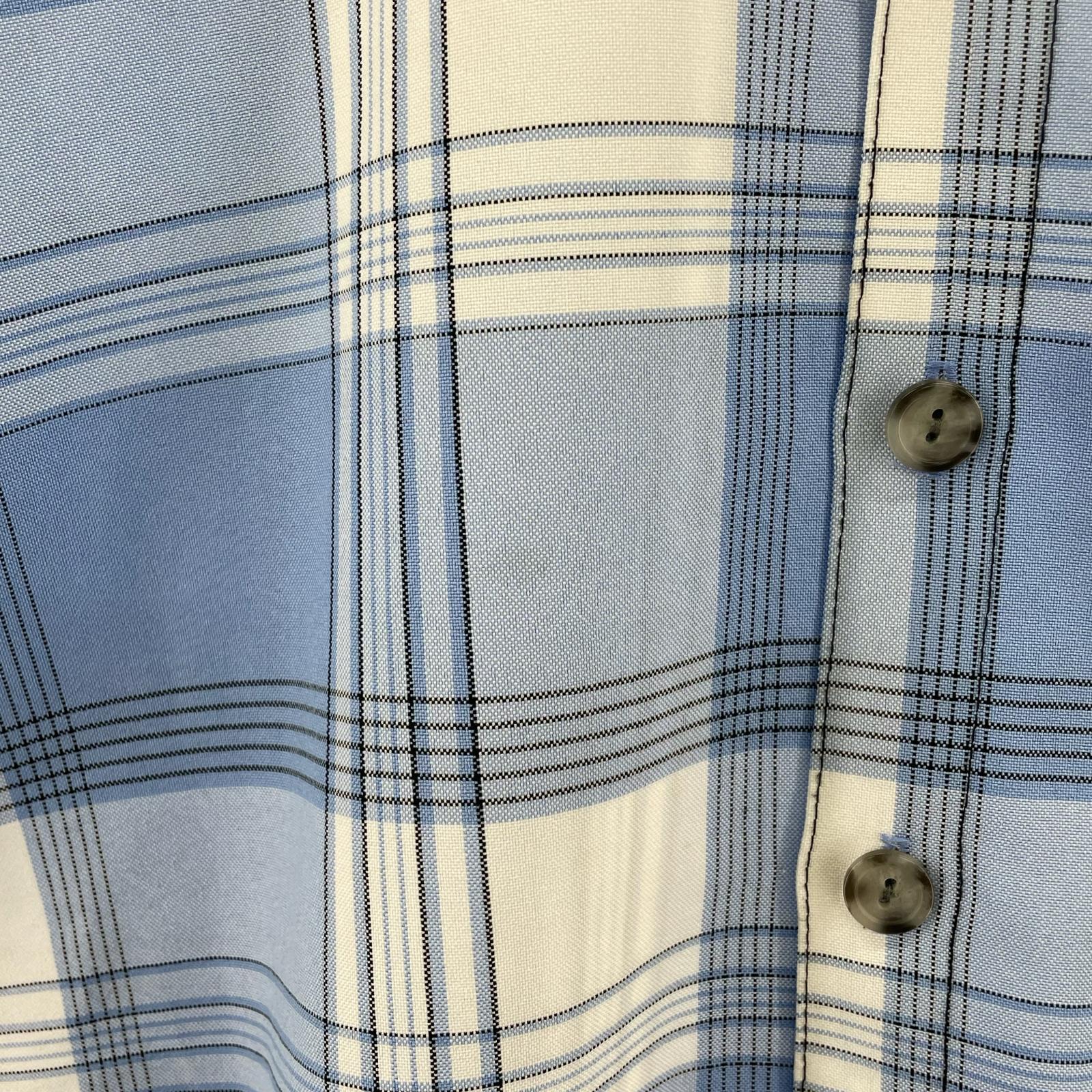半袖Tシャツ Ranchero チェック 水色 (L)
