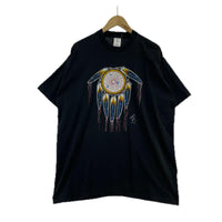 半袖Tシャツ 90’s trans tech フェザー イーグル Tシャツ 黒 ブラック