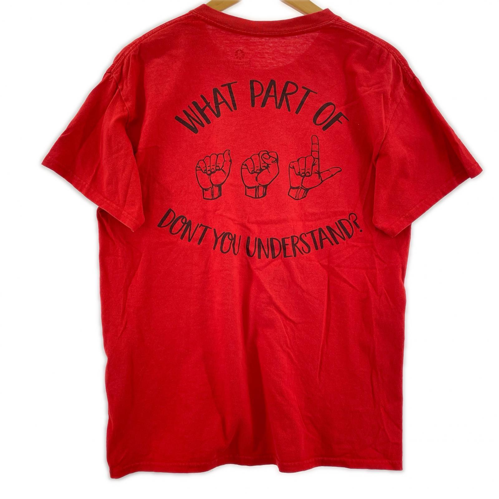 半袖Tシャツ ハンドサイン 赤 レッド