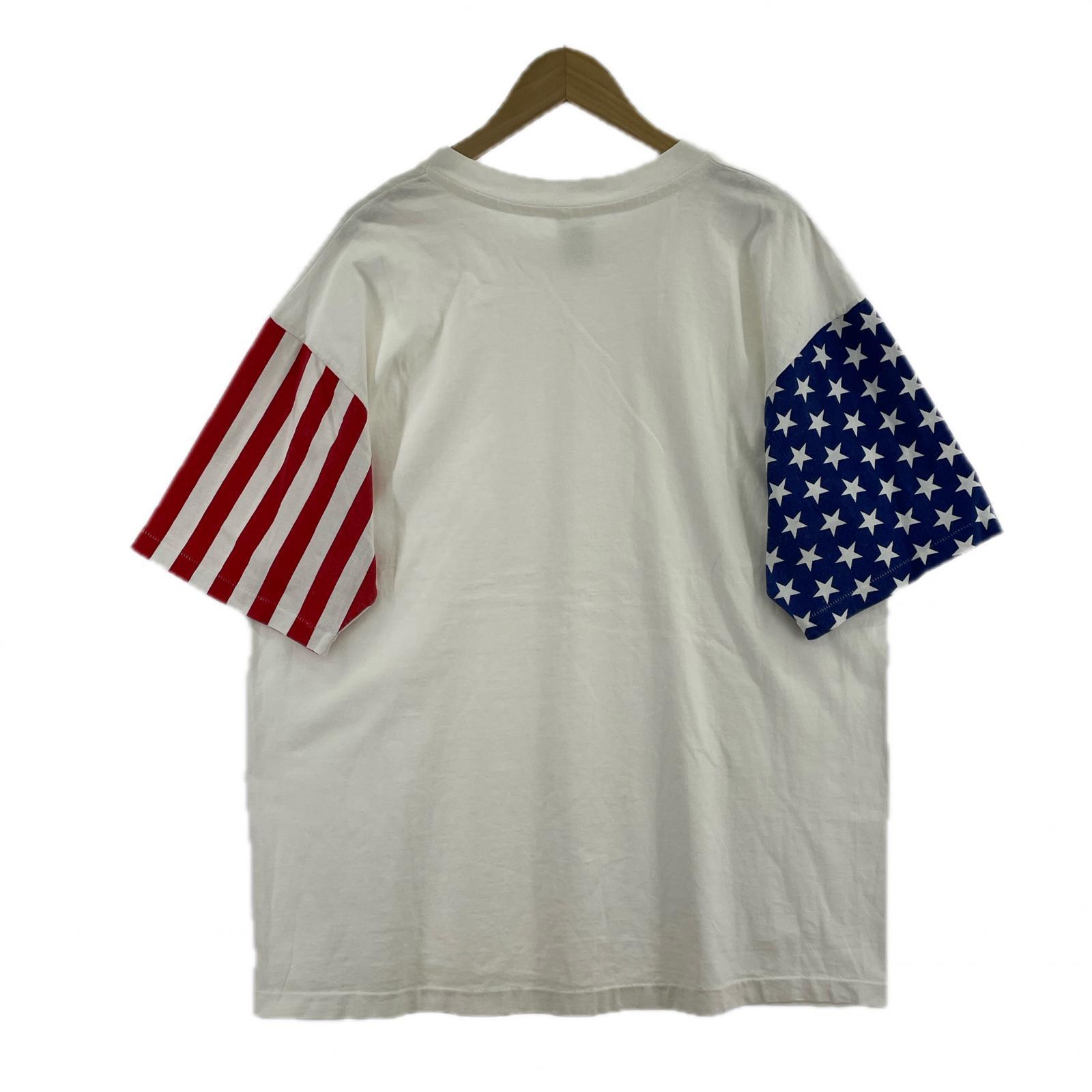 半袖Tシャツ 90s Sleeve stars and stripes 白 XL ホワイト