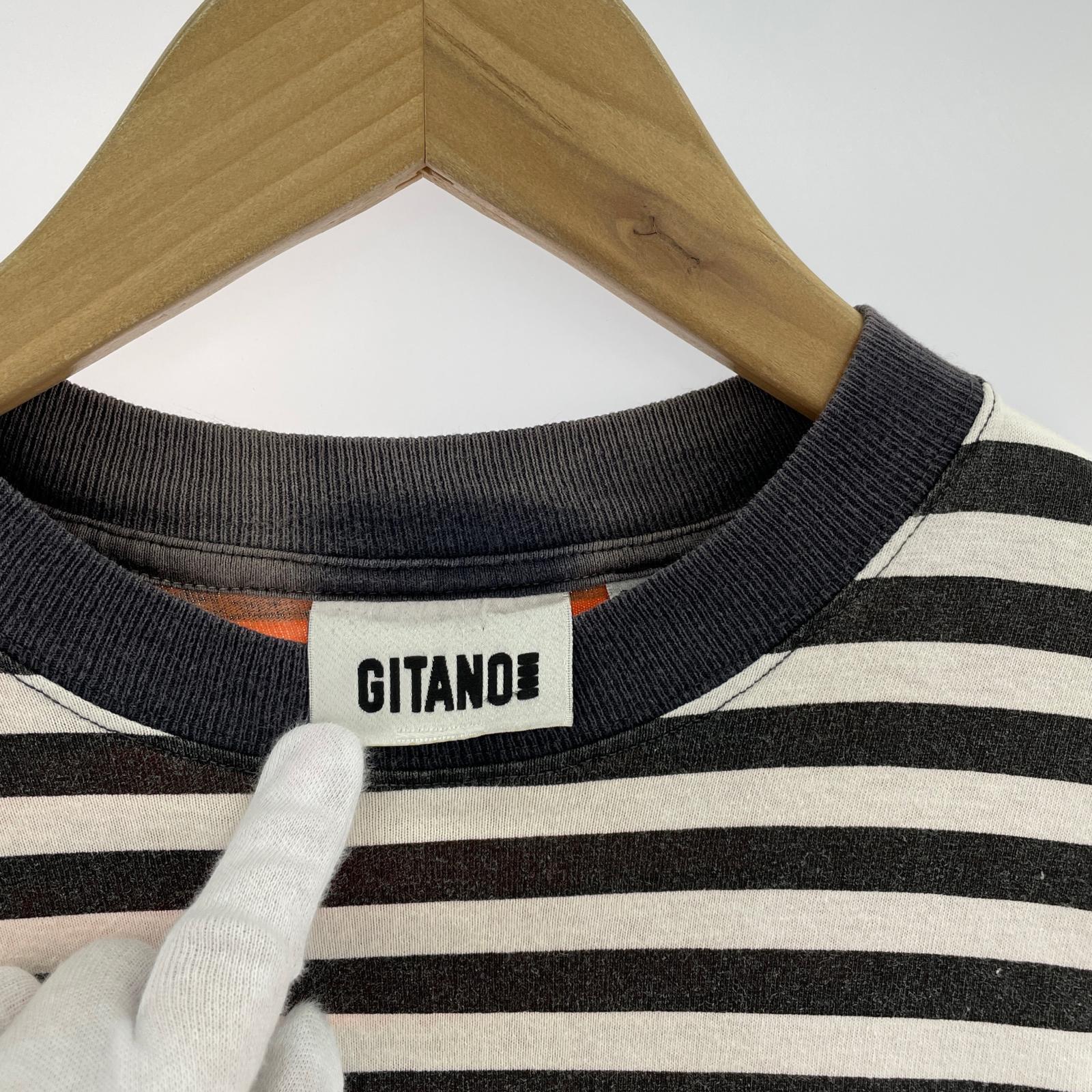 半袖Tシャツ GITANO マルチボーダー クレイジーパターン XL マルチカラー