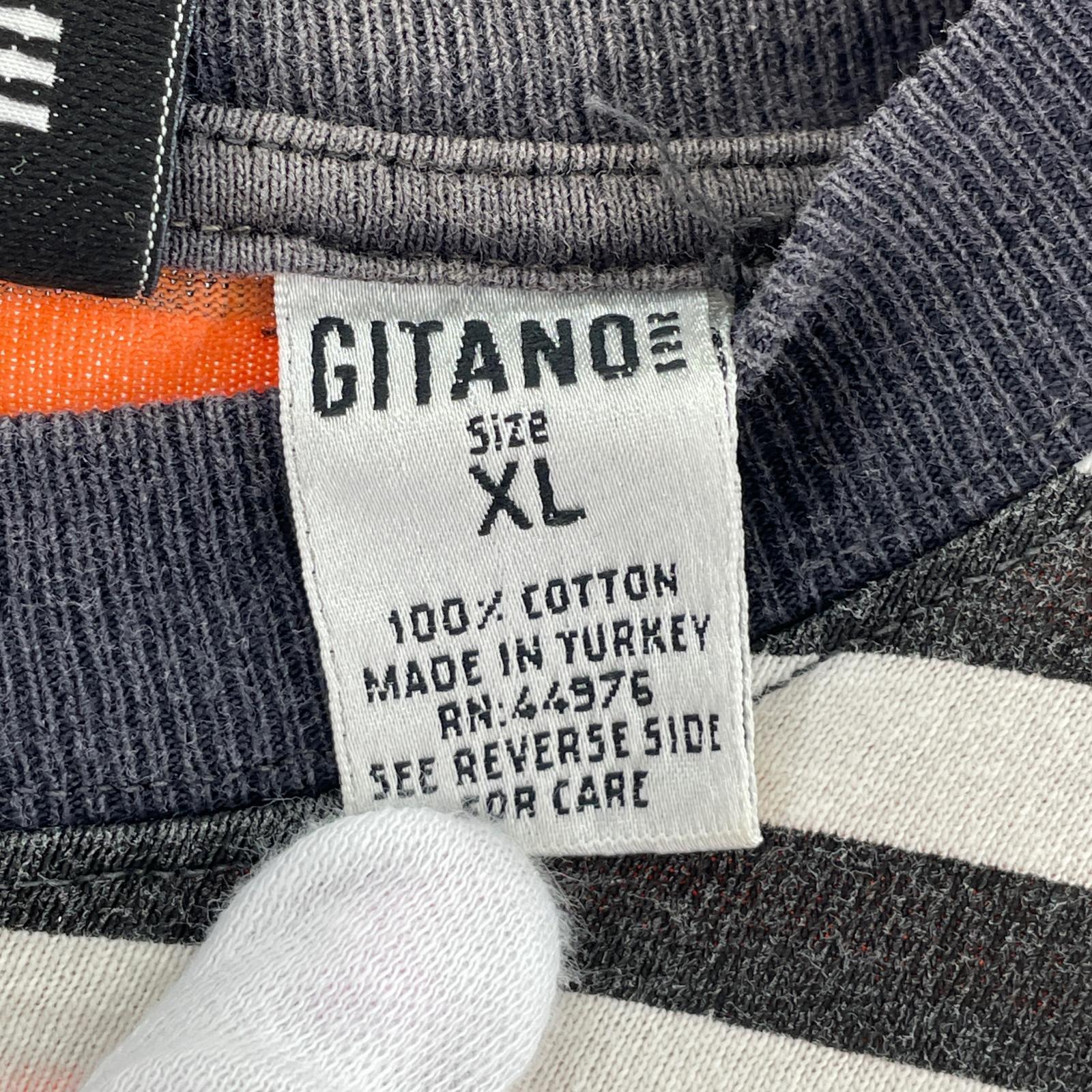 半袖Tシャツ GITANO マルチボーダー クレイジーパターン XL マルチカラー