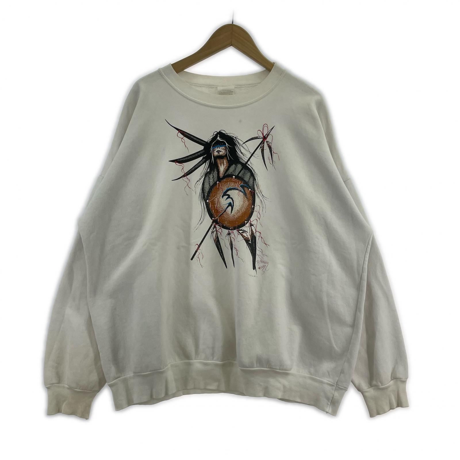 スウェット 90s Native American 白 XL ホワイト