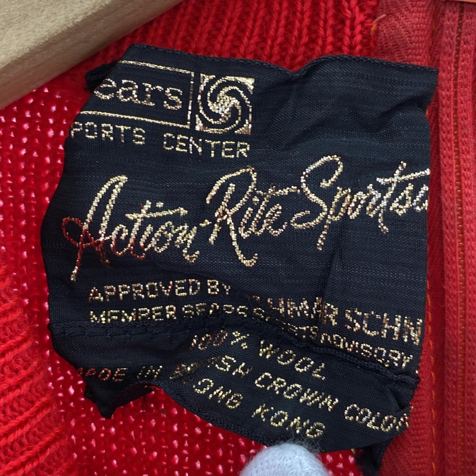 ニット Sears Action-Rite Sportswear ボーダー 赤 レッド