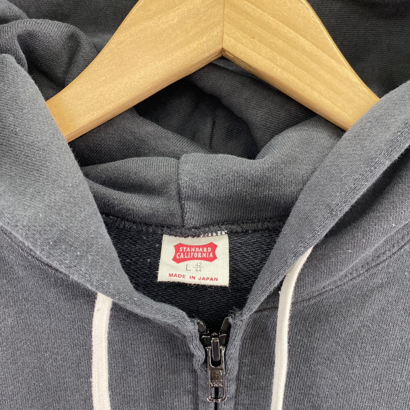 パーカー STANDARD CALIFORNIA SD US Cotton Script Logo Zip Hood Sweat L ブラック L グレー
