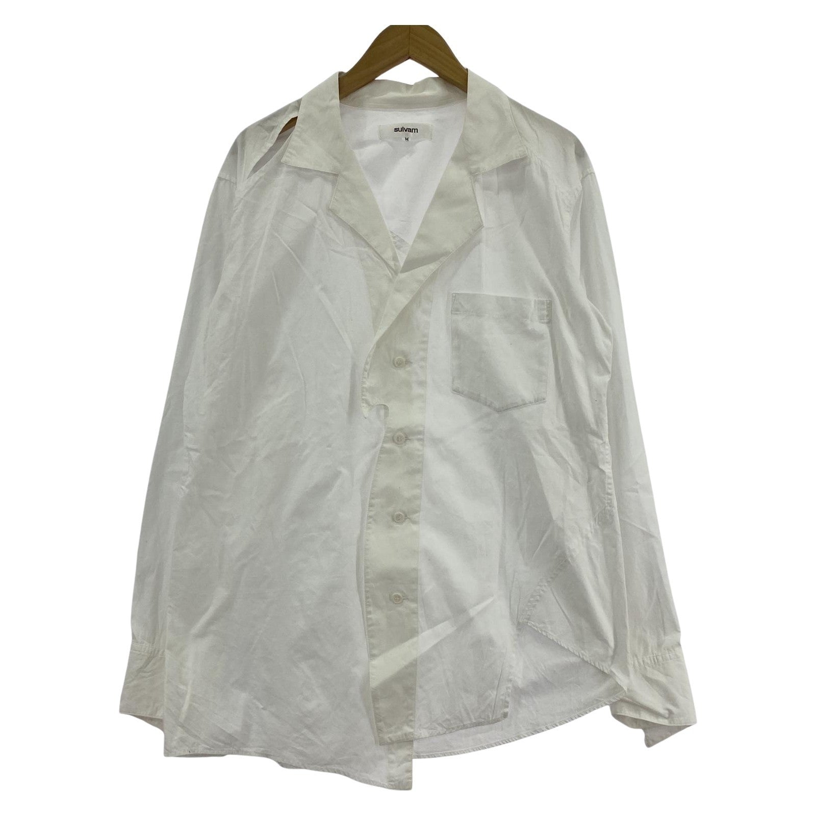 長袖シャツ SLASH OPEN COLLAR SHIRT M ホワイト
