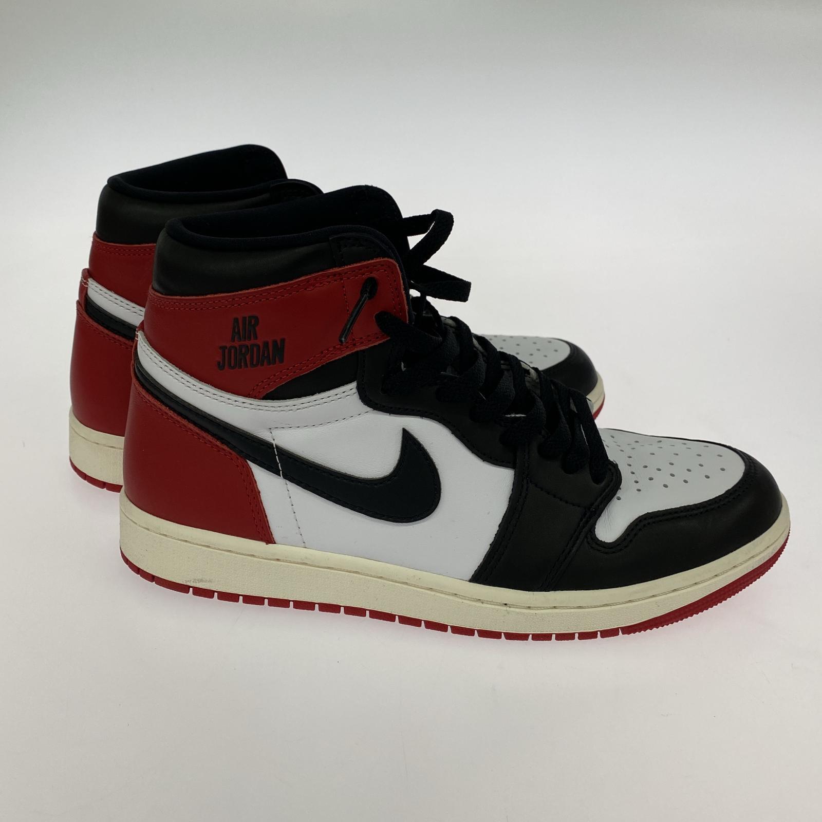スニーカー AIR JORDAN 1 RETRO HIGH OG BLACK TOE 27.5cm (US9 1/2 UK9 EU45)