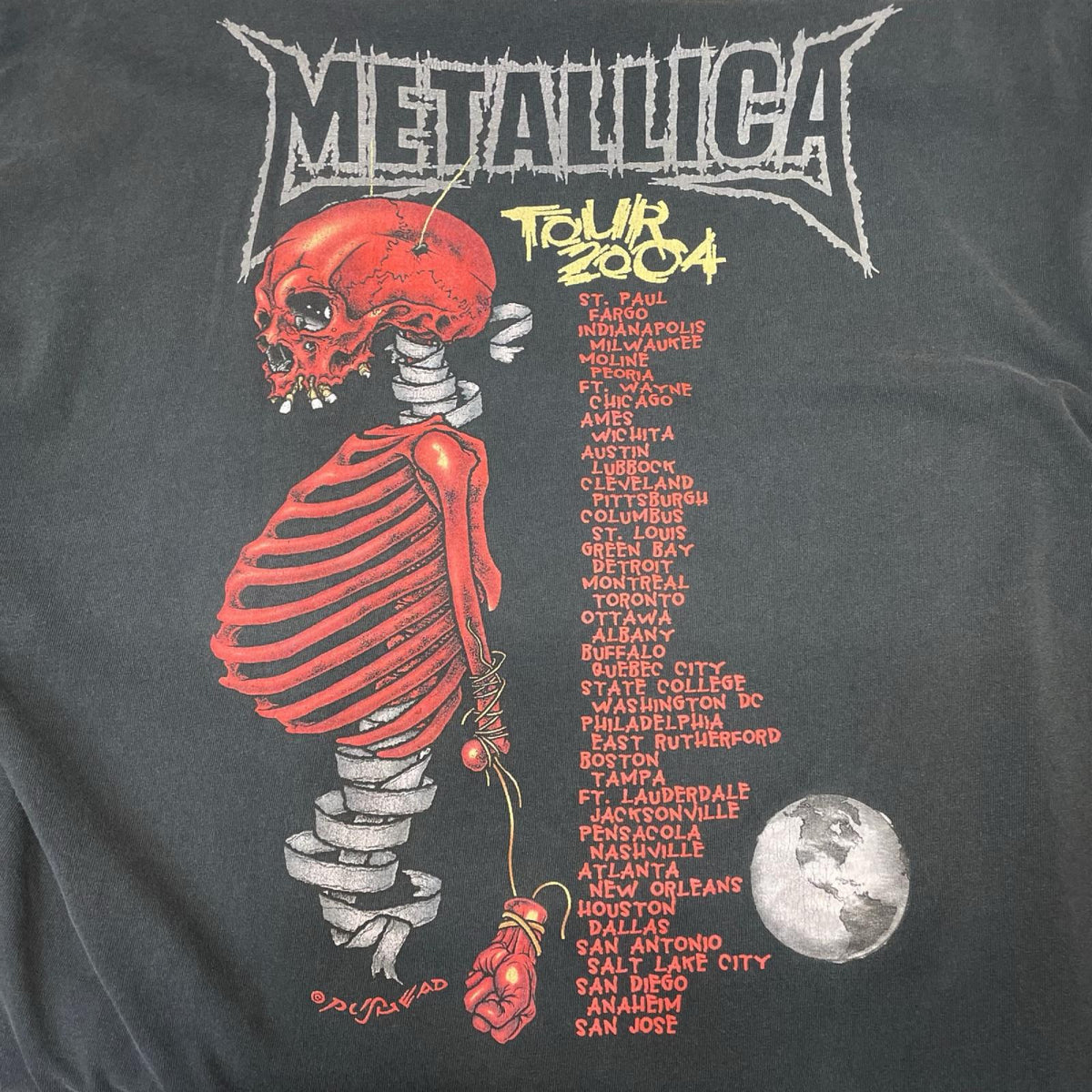 半袖Tシャツ 00s METALLICA PUSHEAD バンドTシャツ 2004年 DELTA2枚ボディ LL ブラック