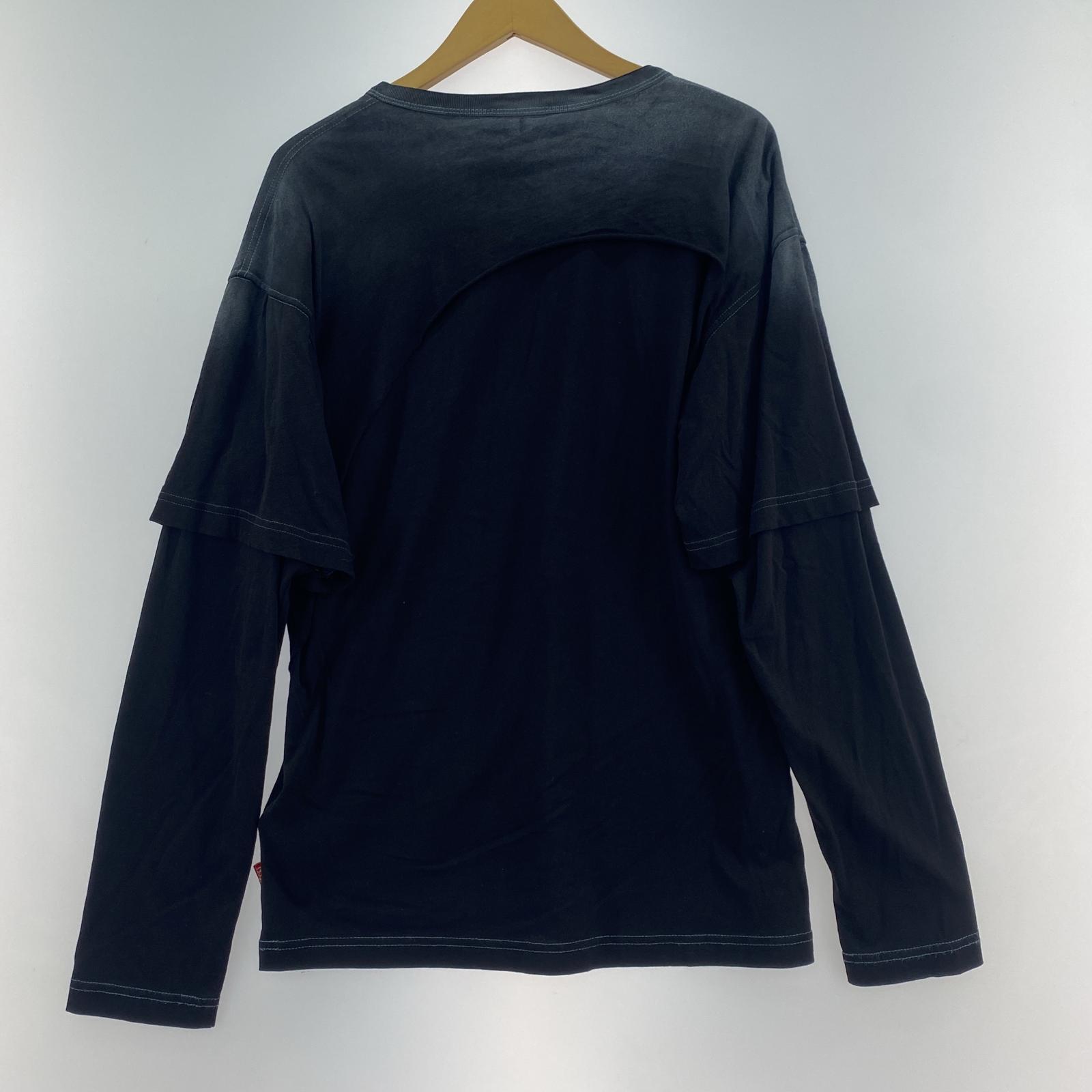 長袖Tシャツ T-Besh-Cut レイヤードロンT S ブラック