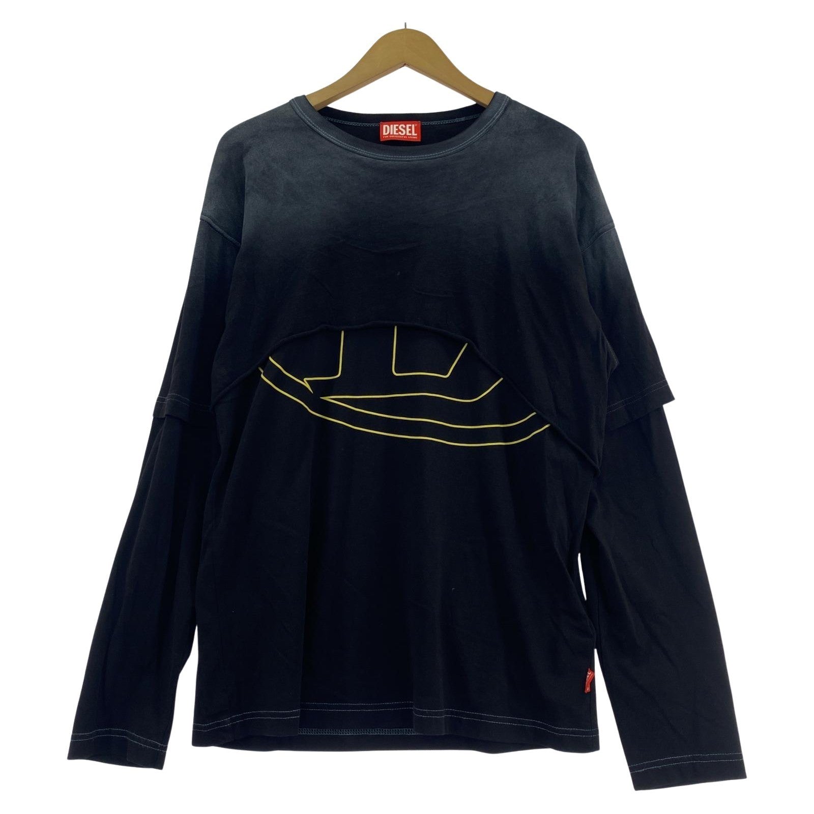 長袖Tシャツ T-Besh-Cut レイヤードロンT S ブラック