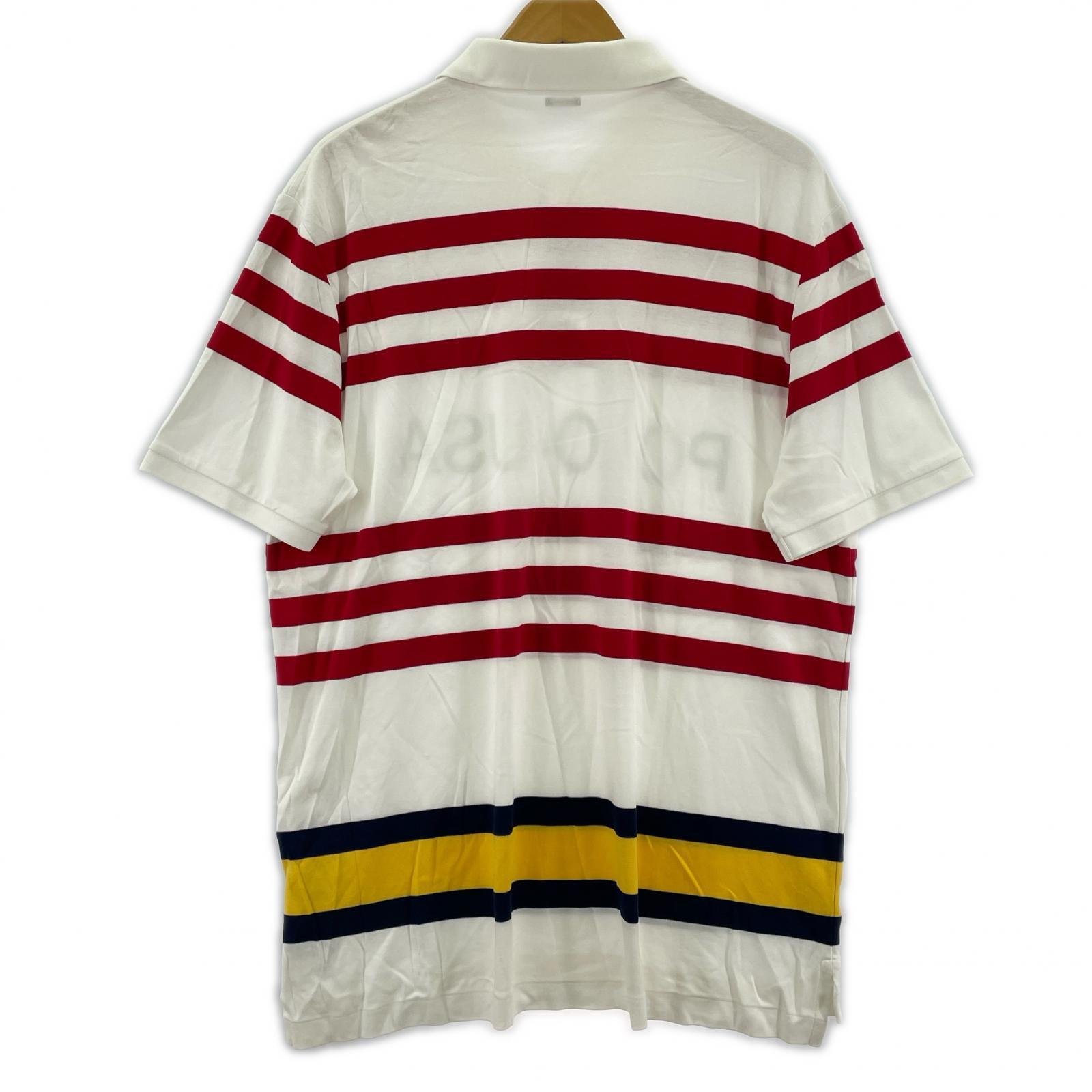 ポロシャツ POLO-USA ボーダー 白赤 L L