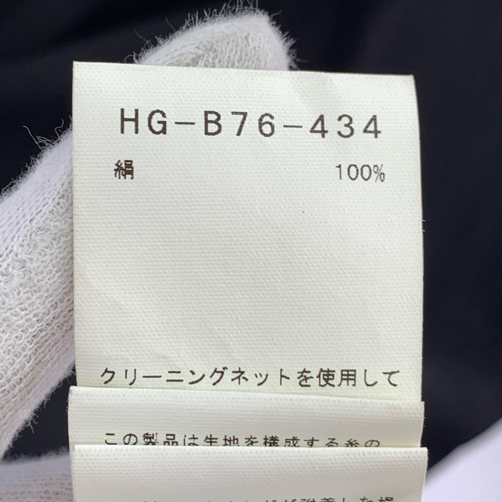 長袖シャツ POUR HOMME 22SS ダリアプリントブラウス (3)シルク ブラック