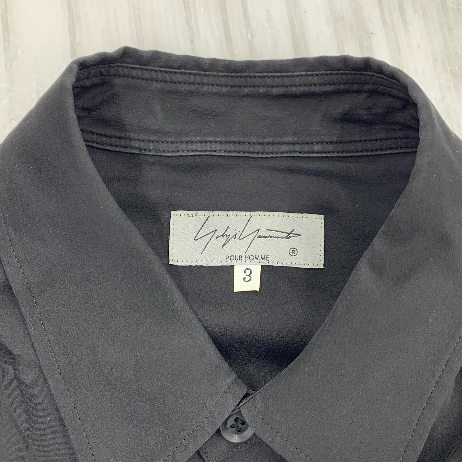 長袖シャツ POUR HOMME 22SS ダリアプリントブラウス (3)シルク ブラック