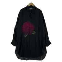 長袖シャツ POUR HOMME 22SS ダリアプリントブラウス (3)シルク ブラック