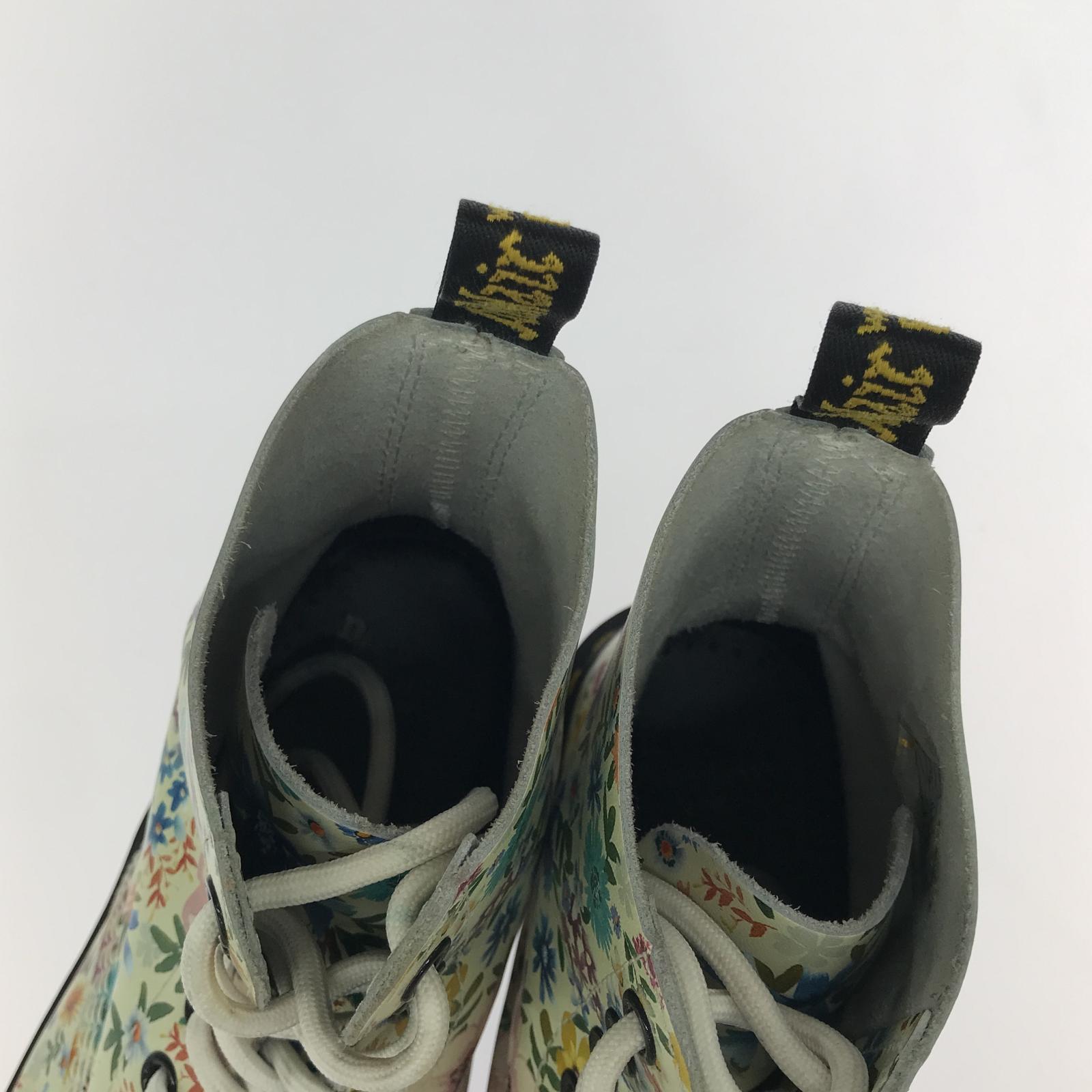 ブーツ Dr.Martens 花柄8ホール/UK6 24.5cm (US6 1/2 UK6 EU39)