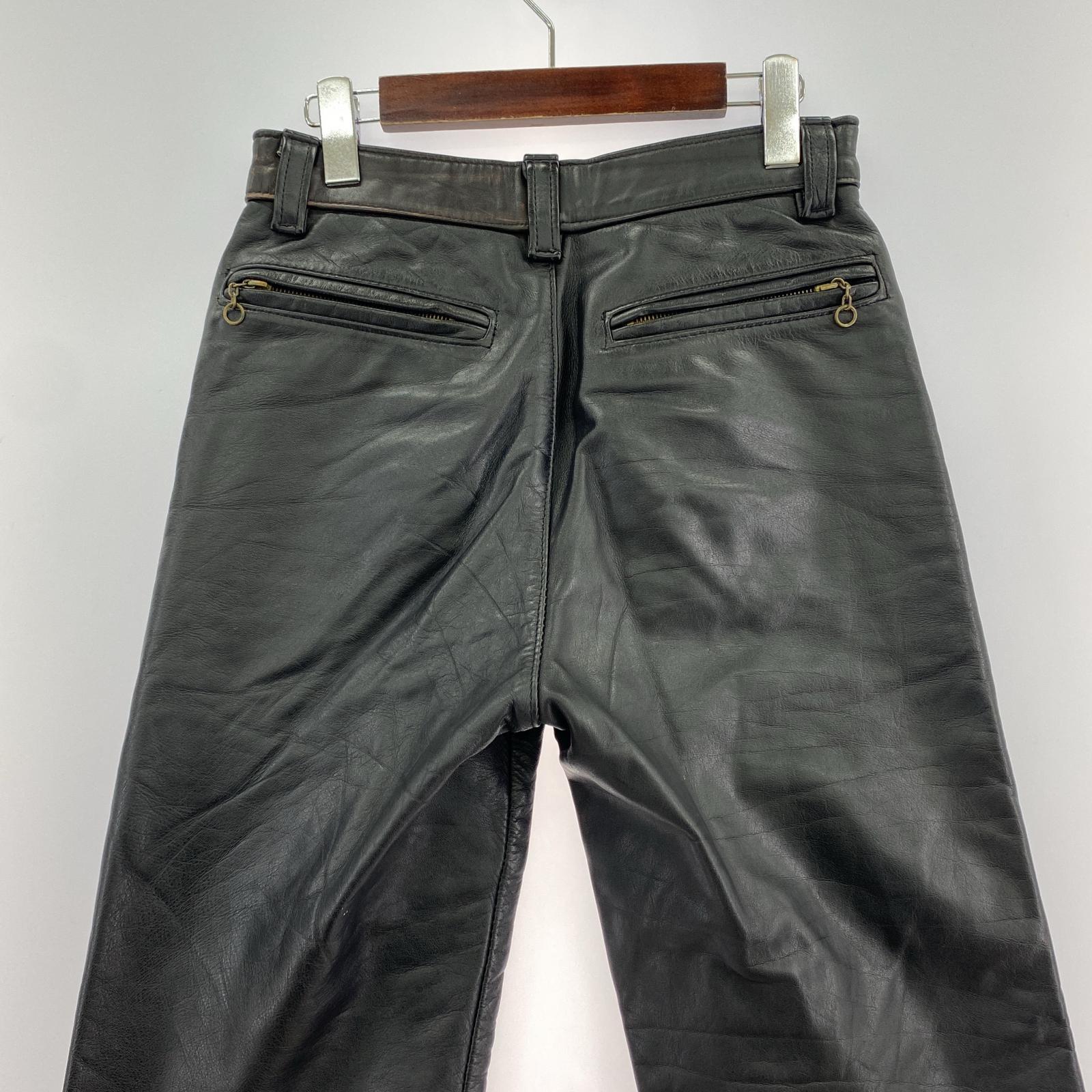 パンツ レザーパンツ 黒 28 ブラック