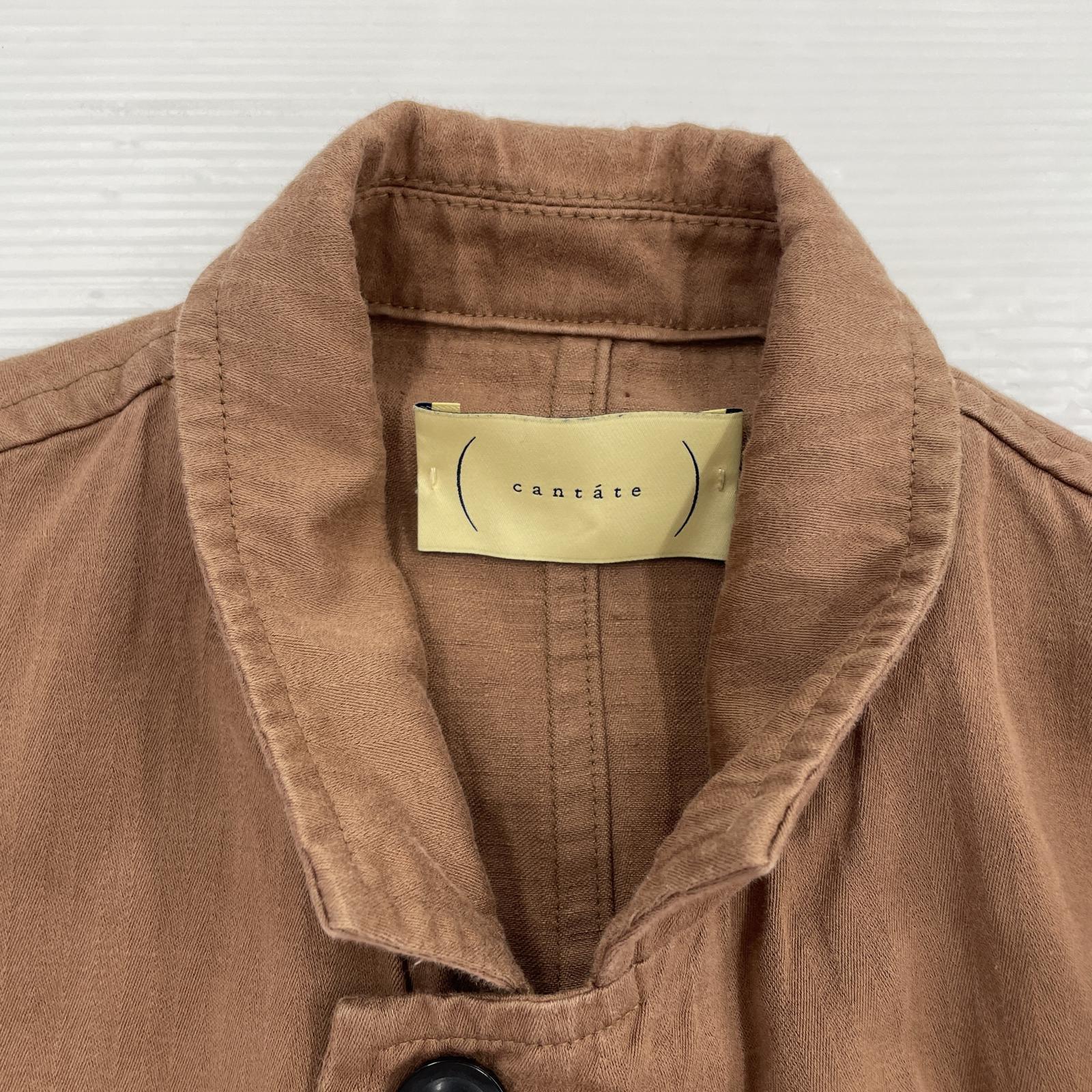 ジャケット cantate/Satin Herringbone Bellows Jacket 46 ブラウン