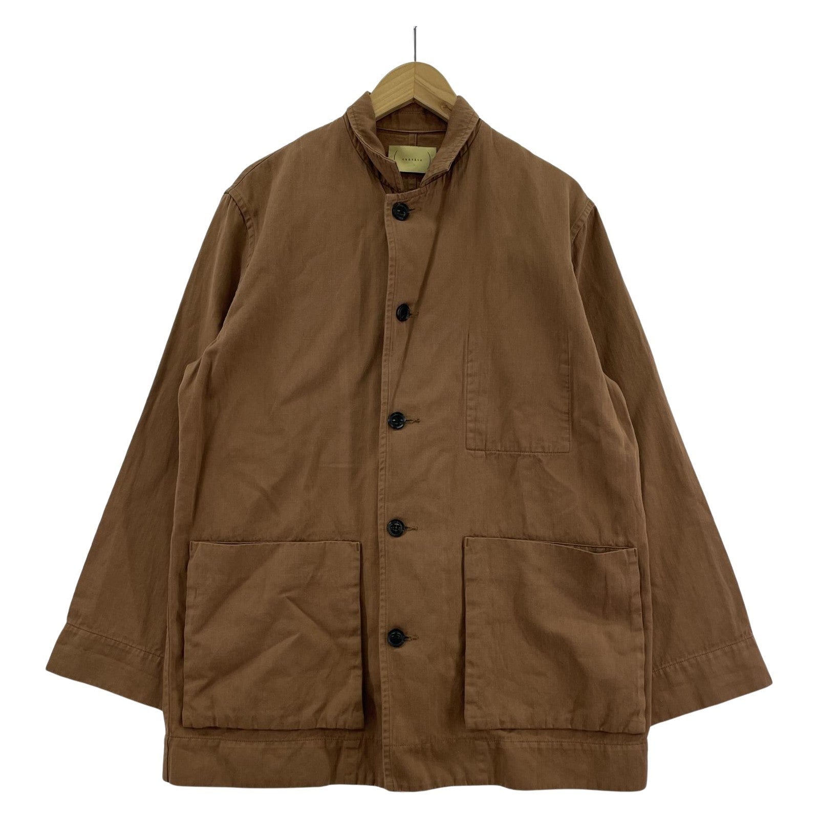 ジャケット cantate/Satin Herringbone Bellows Jacket 46 ブラウン