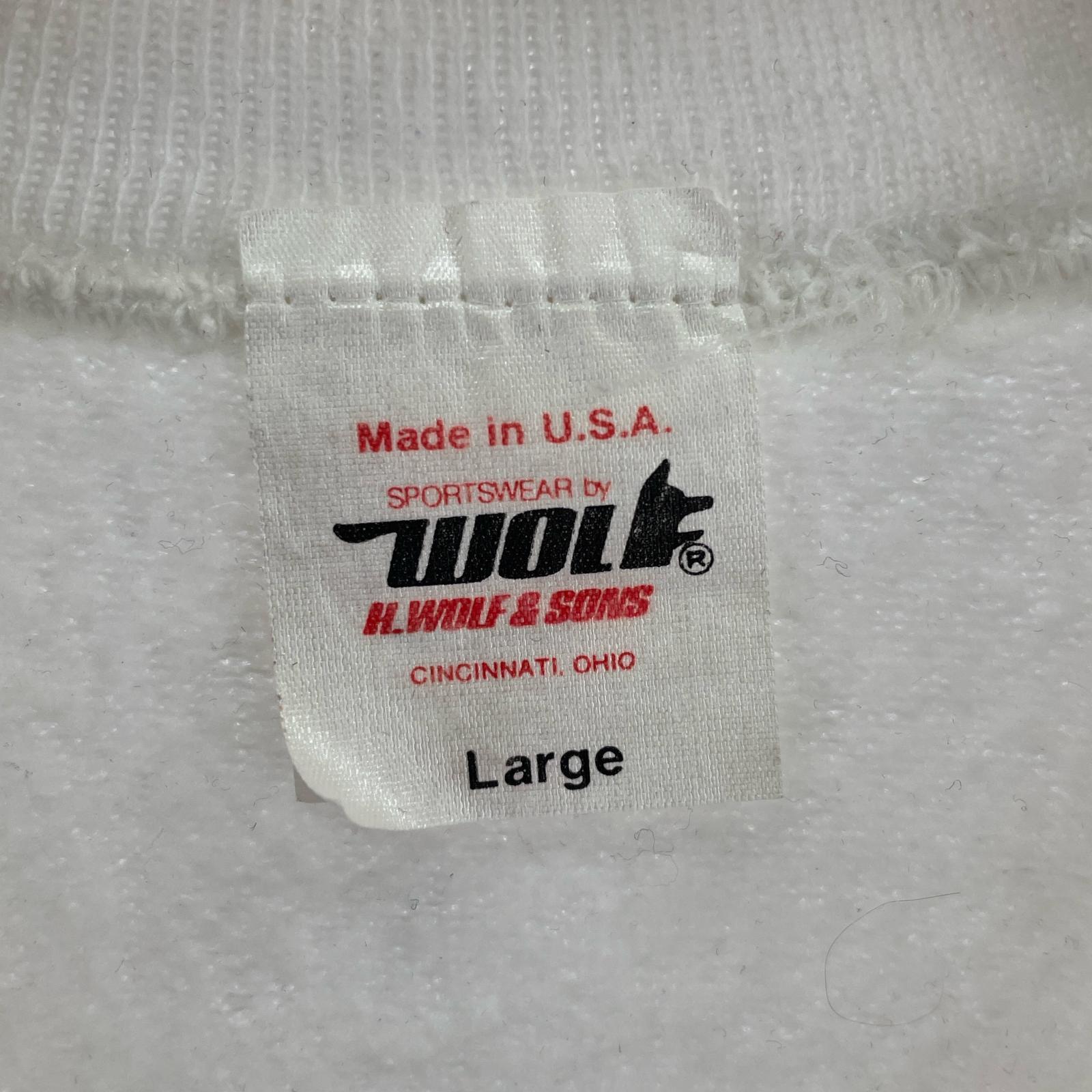 スウェット 70s-80s WOLF PURDUE MOM raglan sweat L ホワイト