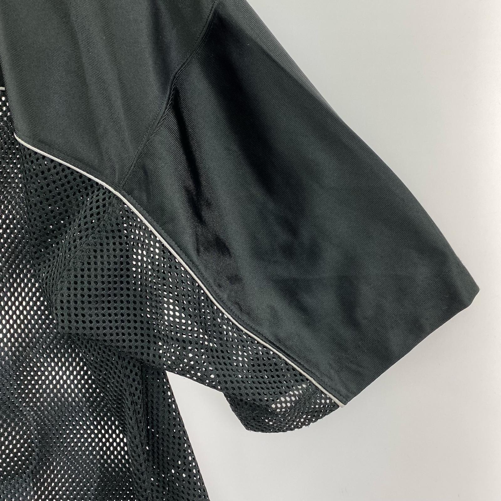 半袖Tシャツ メッシュカットソー (L) 黒 L ブラック