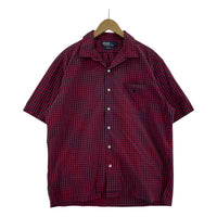 半袖シャツ CALDWELL 開襟シャツ 赤チェック (L) L レッド