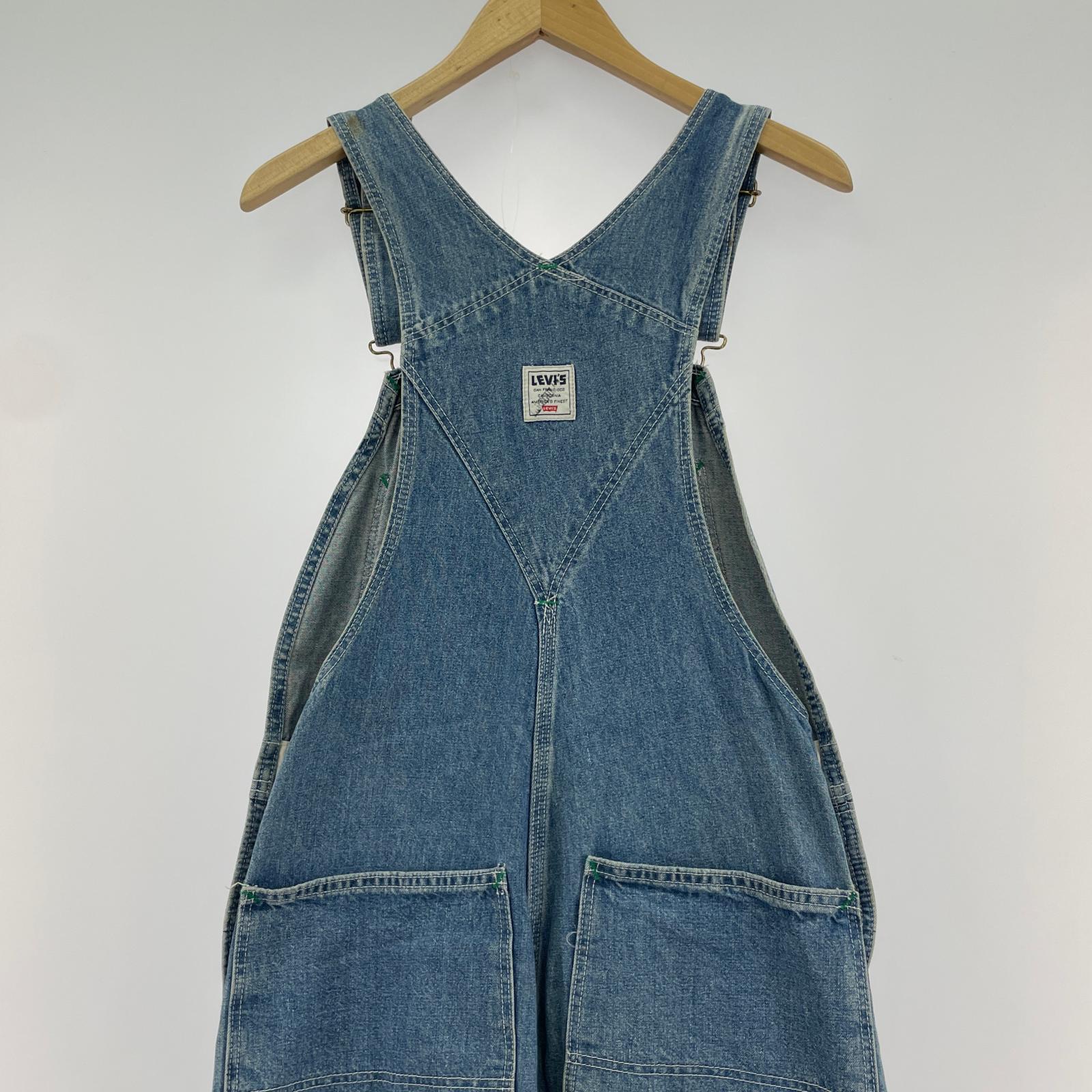 デニムパンツ 90s USA製 オーバーオール 28 ブルー