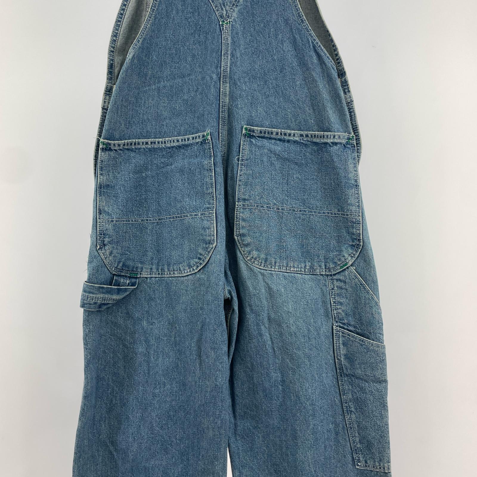 デニムパンツ 90s USA製 オーバーオール 28 ブルー