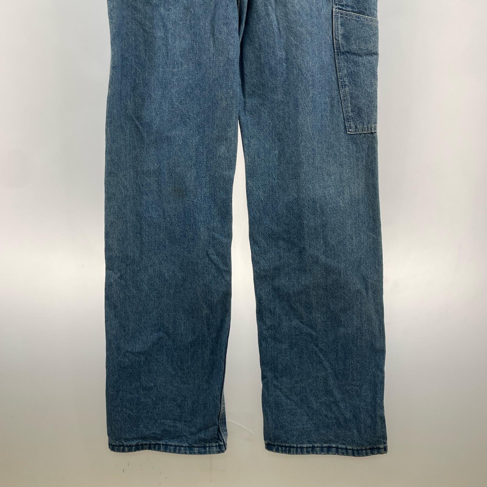 デニムパンツ 90s USA製 オーバーオール 28 ブルー