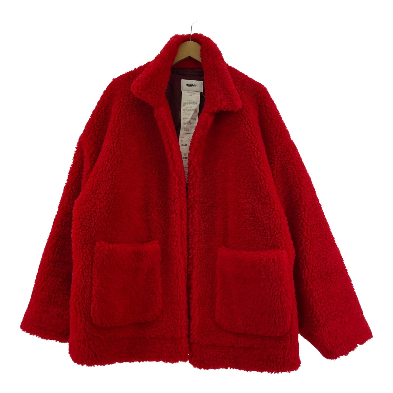 ジャケット doublet 21AW HAND-PAINTED RECYCLE FUR JACKET M レッド