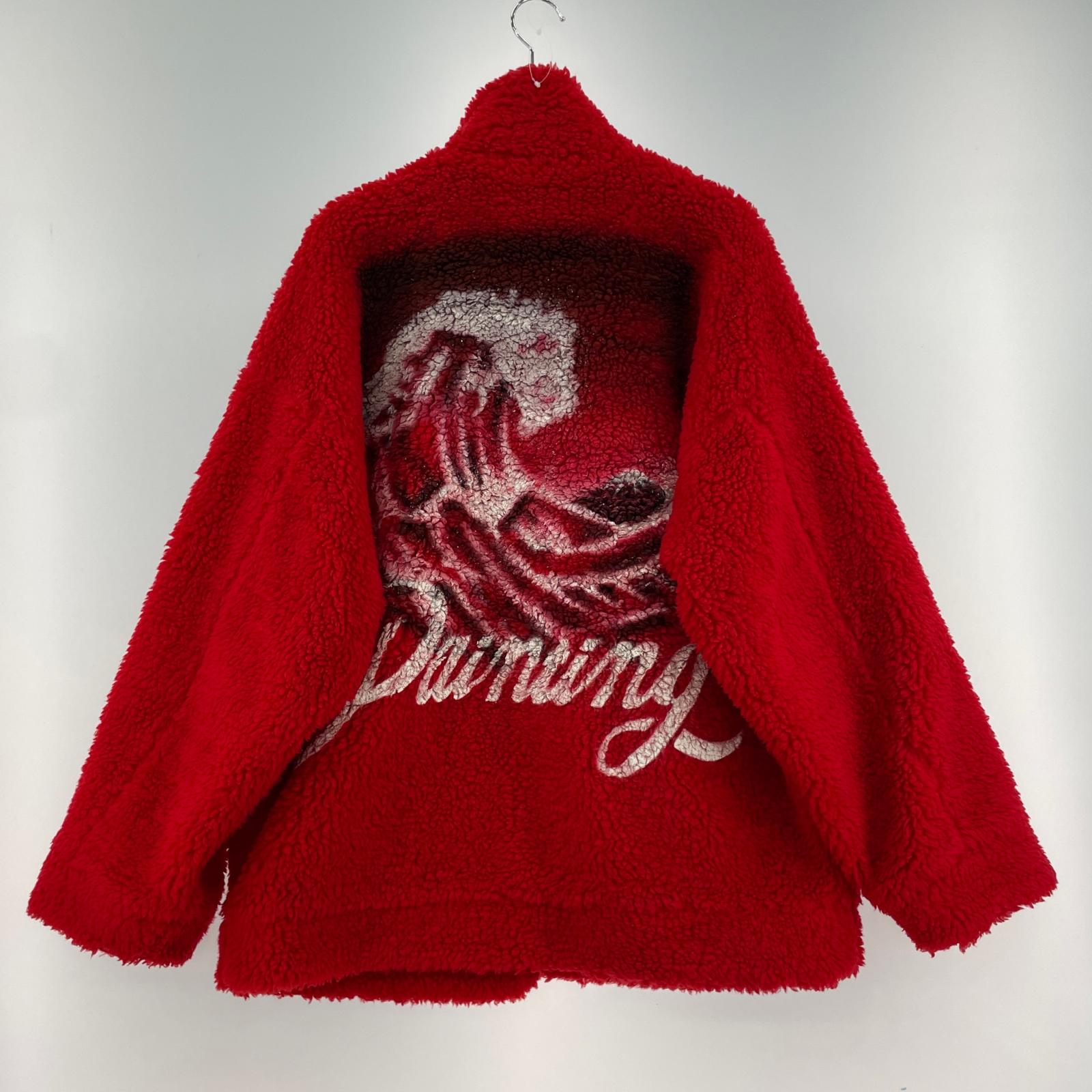 ジャケット doublet 21AW HAND-PAINTED RECYCLE FUR JACKET M レッド