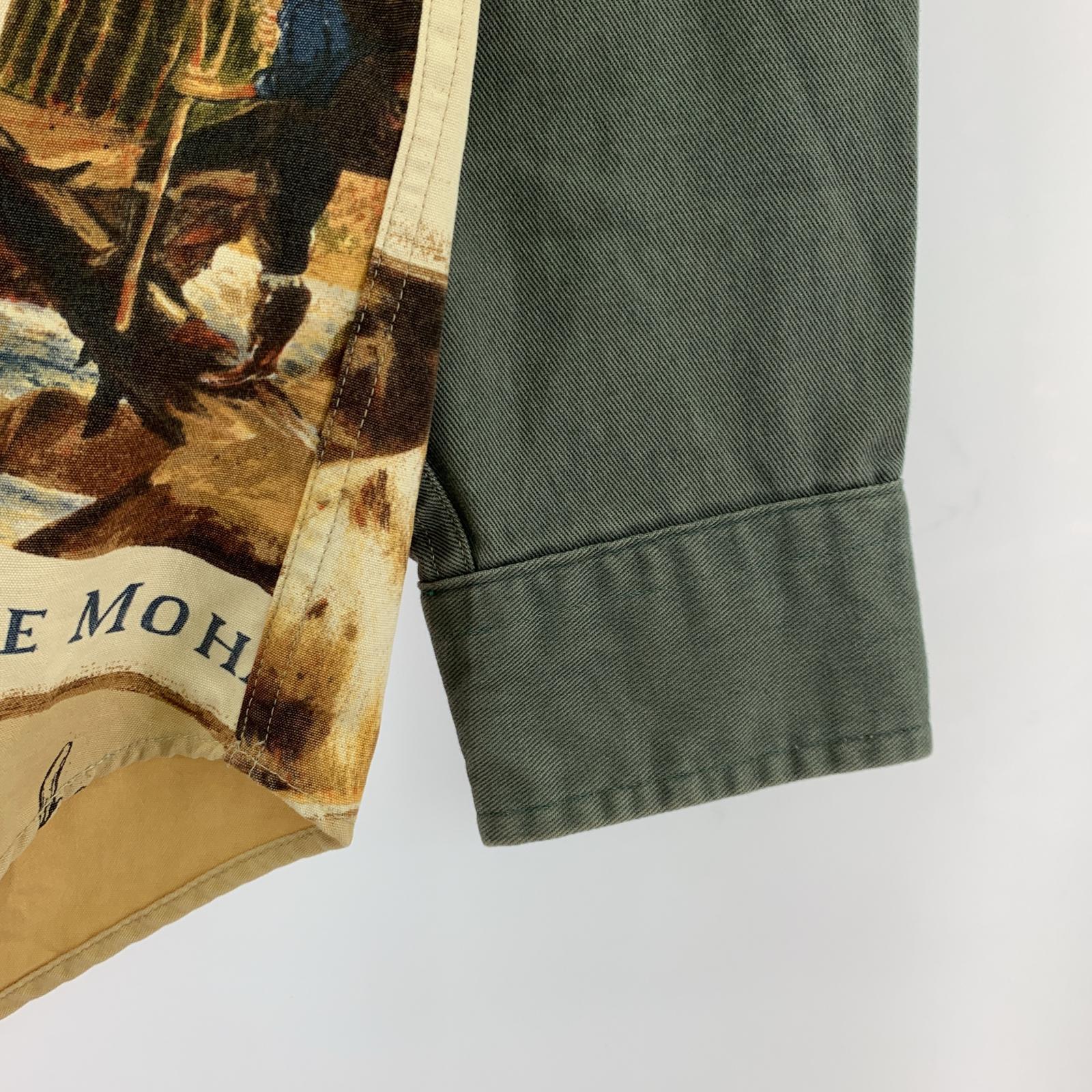 長袖シャツ POLO RALPH LAUREN 80s USA製 緑タグ SPORTSMAN 総柄シャツ L ベージュ L マルチカラー