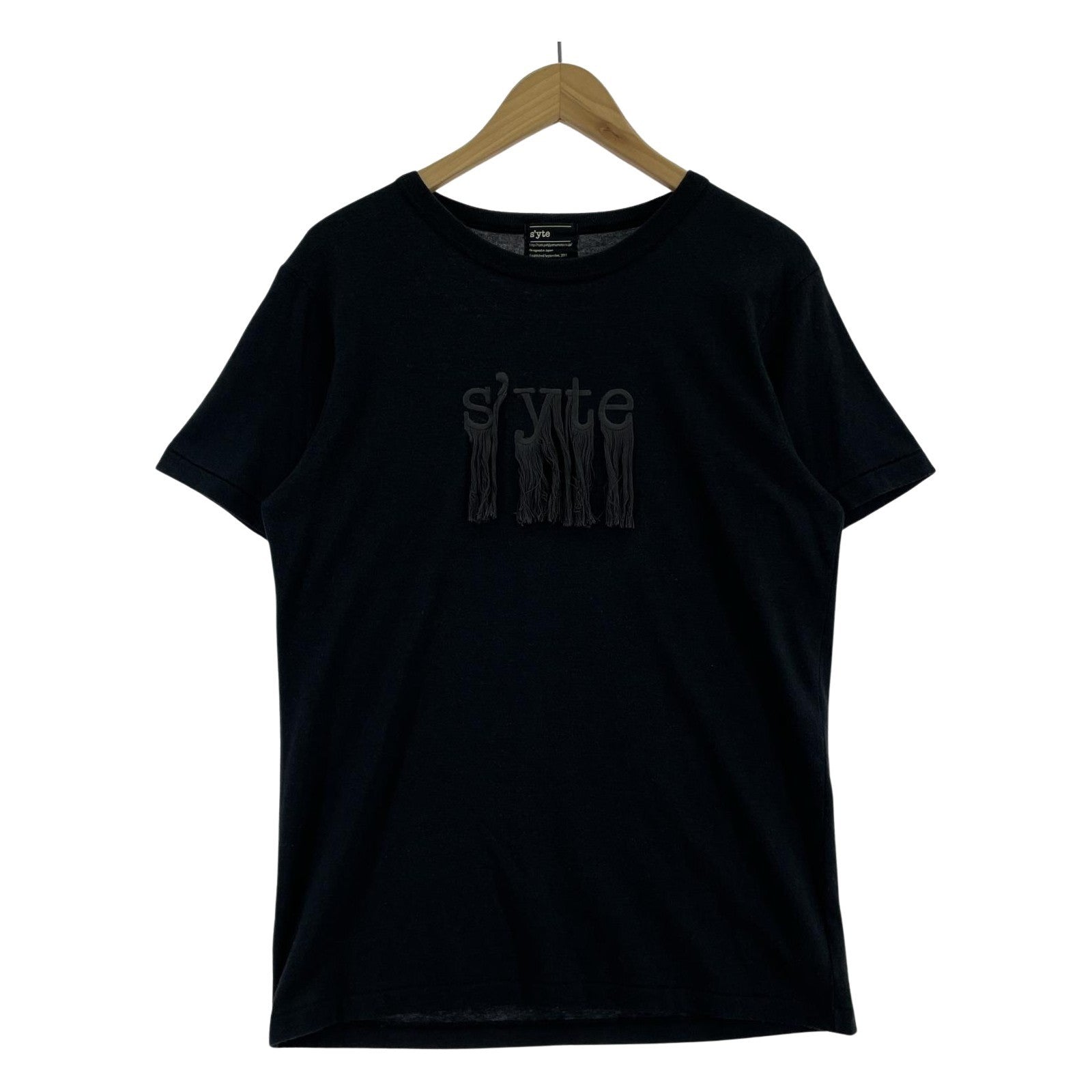 半袖Tシャツ S'YTE Yohji Yamamoto/フリンジロゴ/BLK S ブラック