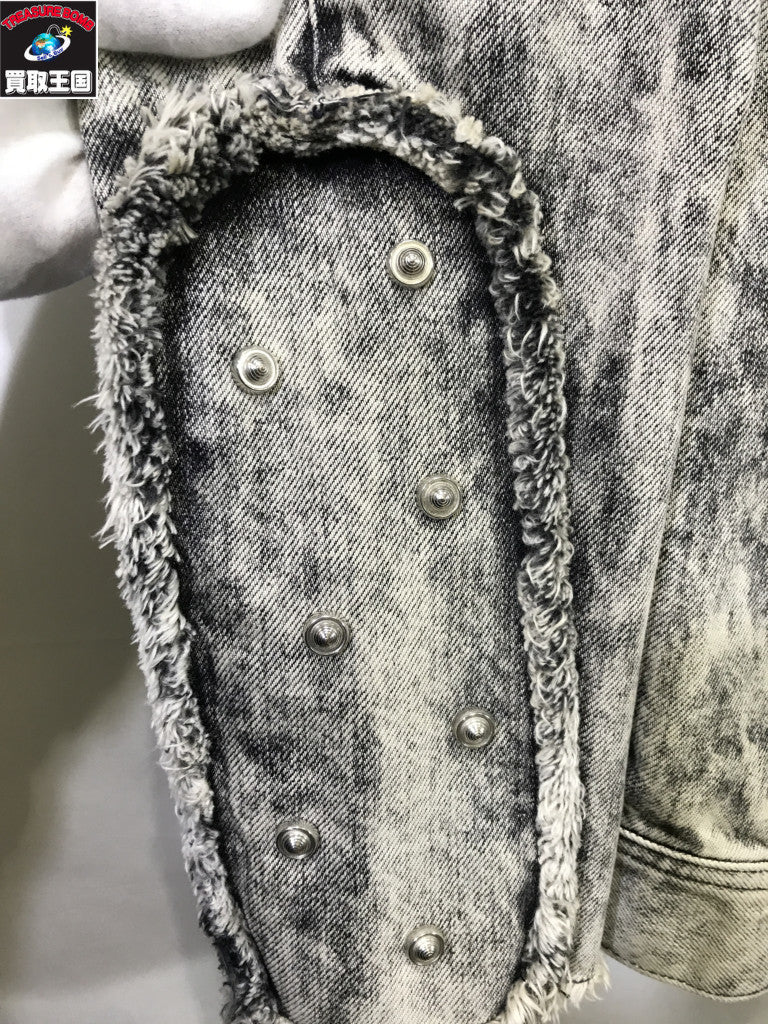 デニムジャケット 23AW WODE ブリーチ加工デニムジャケット (S)