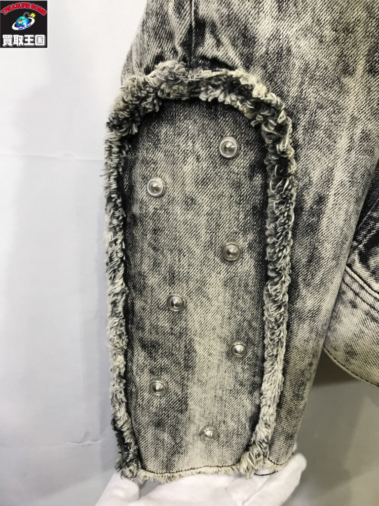 デニムジャケット 23AW WODE ブリーチ加工デニムジャケット (S)