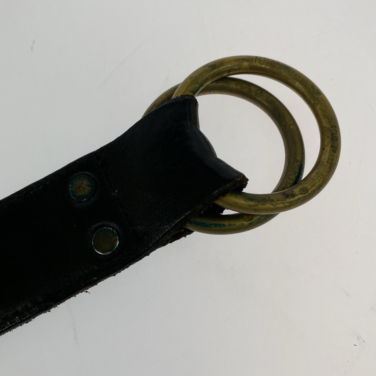 その他アクセサリー RRL LEATHER RING BELT (32) 32 ブラック