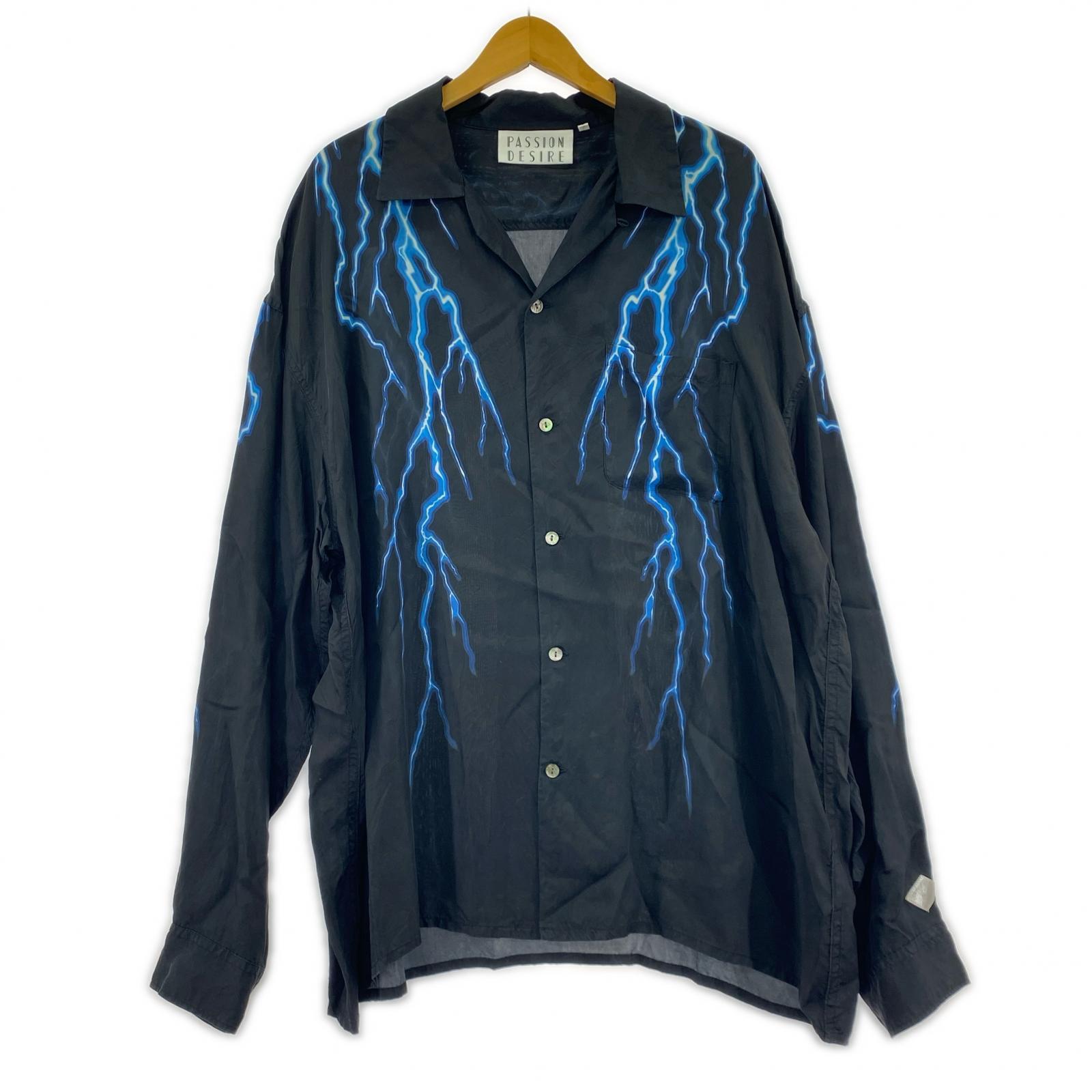 長袖シャツ el conductor PASSION DESIRE オープンカラーシャツ ブラック