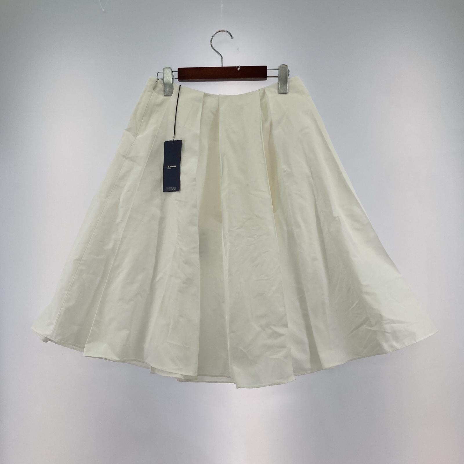 ミニスカート JILL SANDER NAVY プリーツスカート 白 36 ホワイト