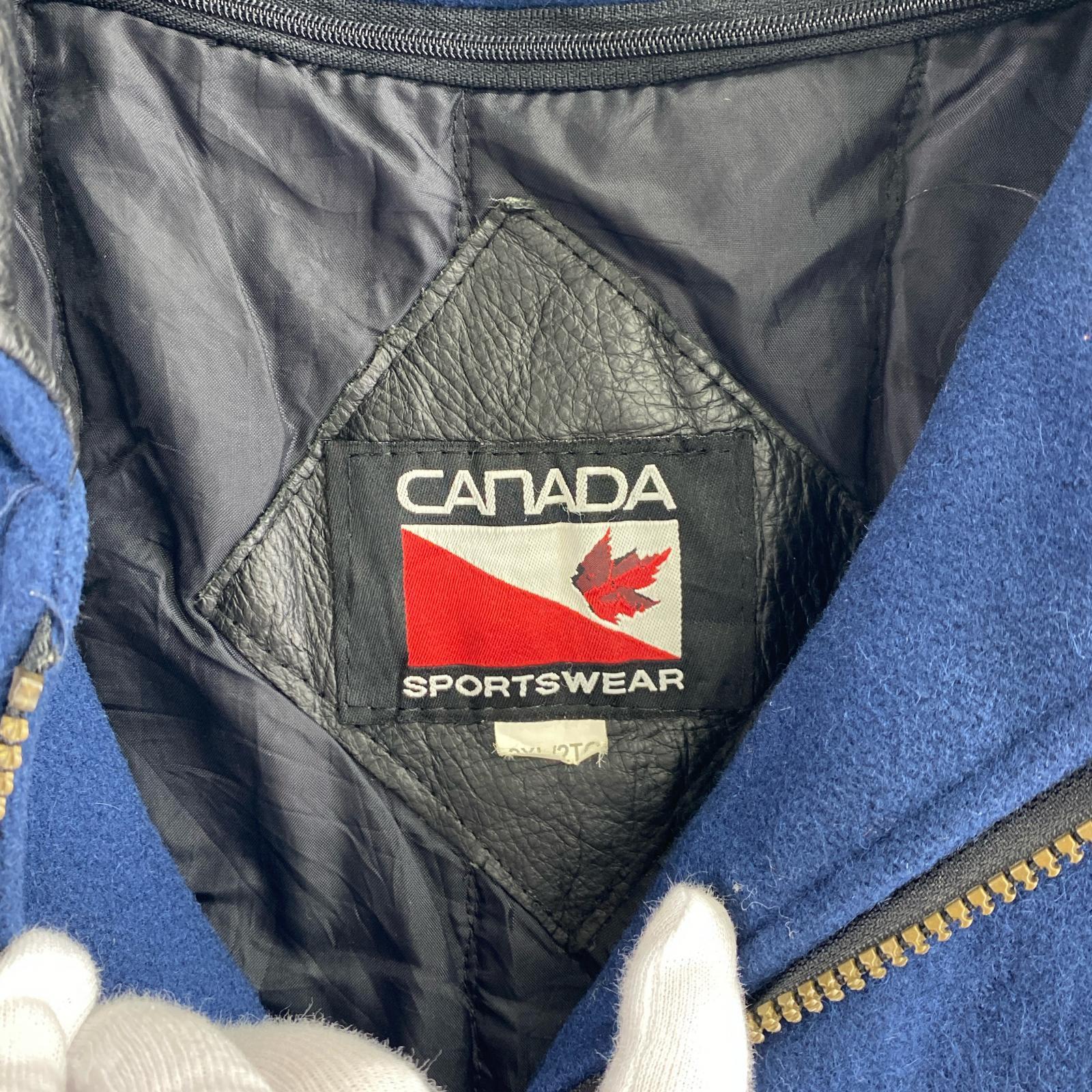 ジャケット 90s CANADA SPORTSWEAR レザースタジャン 2XL