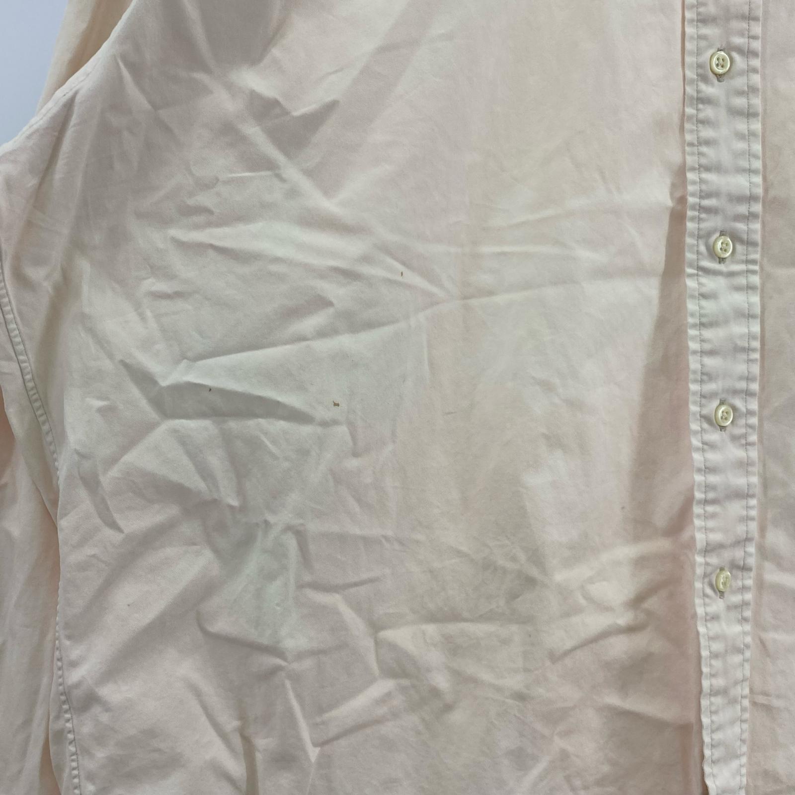 長袖シャツ ピンクホワイト (XL) ピンク
