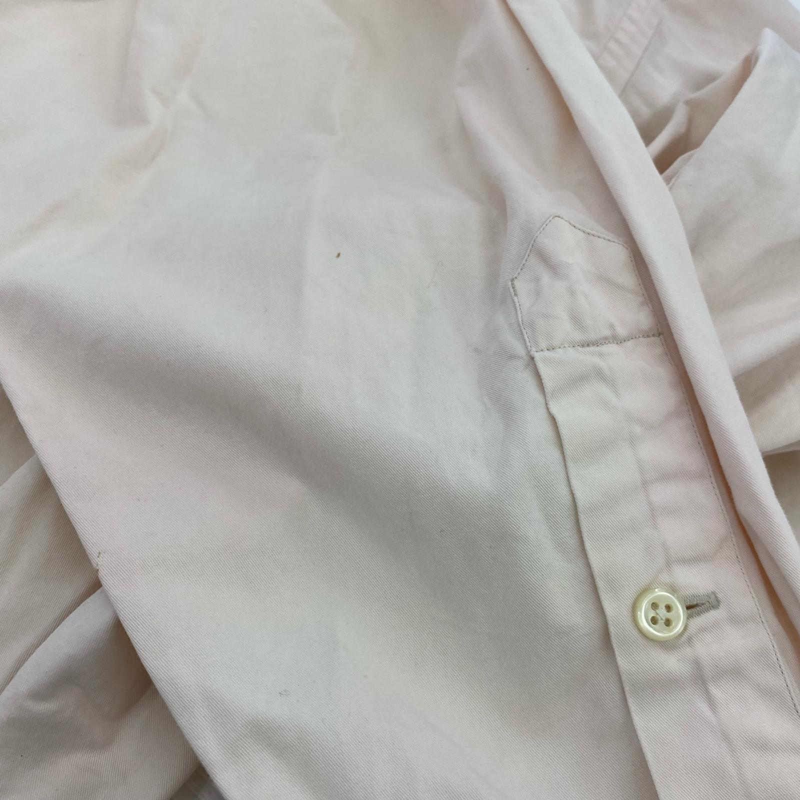 長袖シャツ ピンクホワイト (XL) ピンク