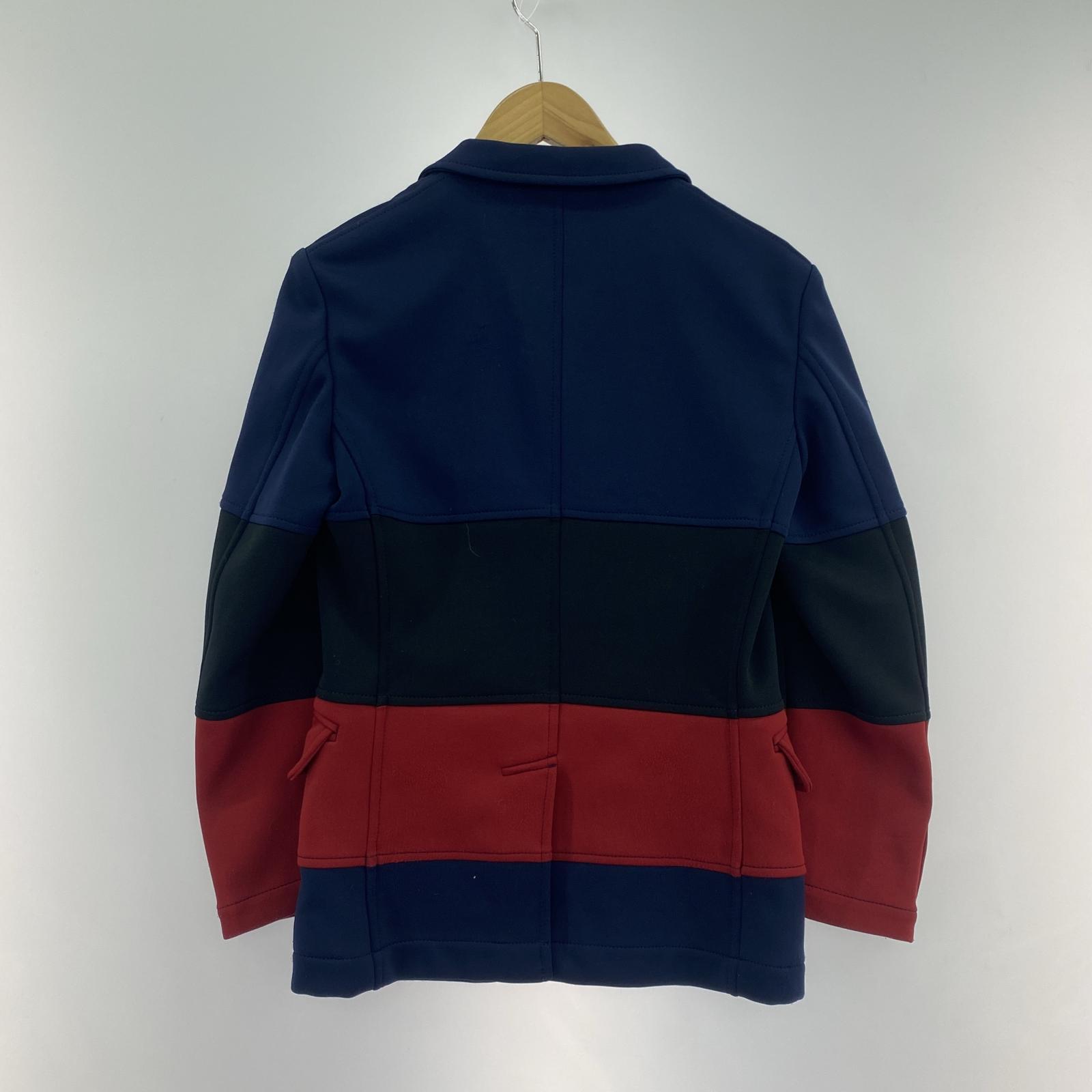 テーラードジャケット COMME des GARCONS マルチボーダー ボンディングテーラードジャケット XS ネイビー×ブラック×レッド AD2010 マルチカラー