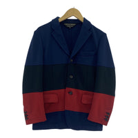 テーラードジャケット COMME des GARCONS マルチボーダー ボンディングテーラードジャケット XS ネイビー×ブラック×レッド AD2010 マルチカラー