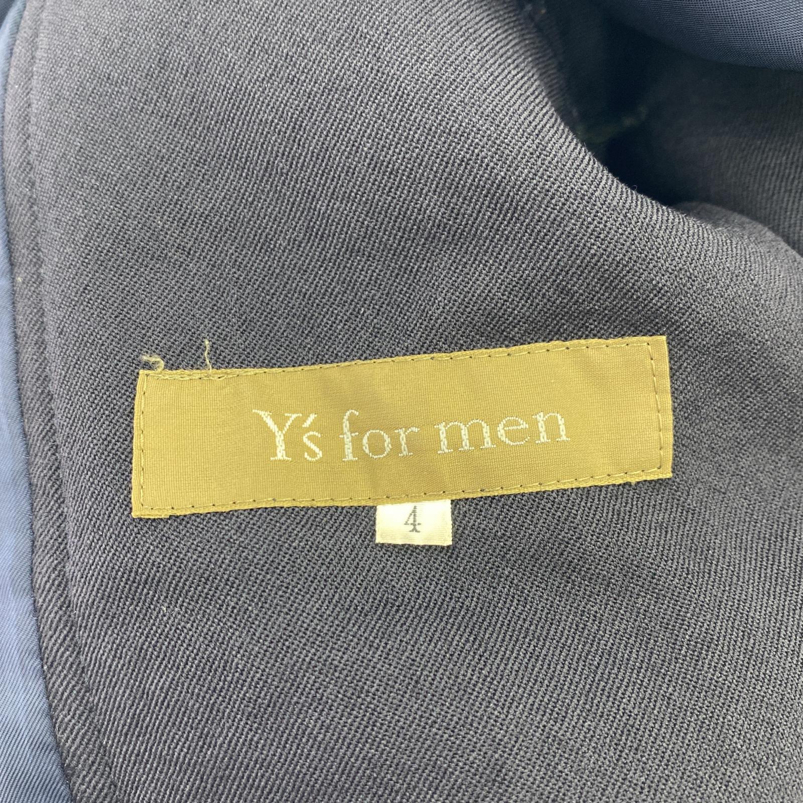 ジャケット Y’s for men 金タグ ウールギャバ ベルト付 フーデッドコート 4 ネイビー 4 ネイビー