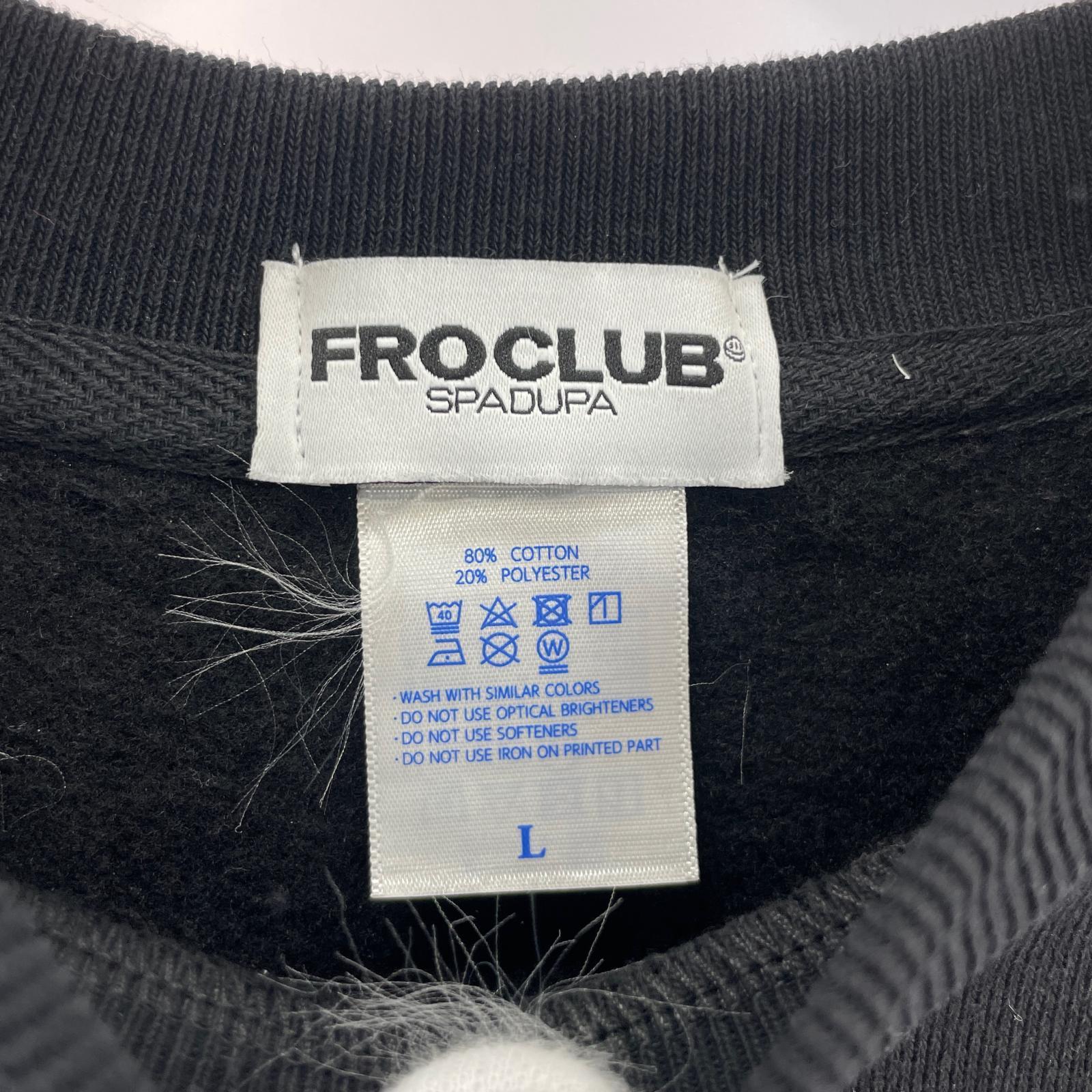 スウェット FROCLUB SPADUPA クルーネック ブラック L ブラック