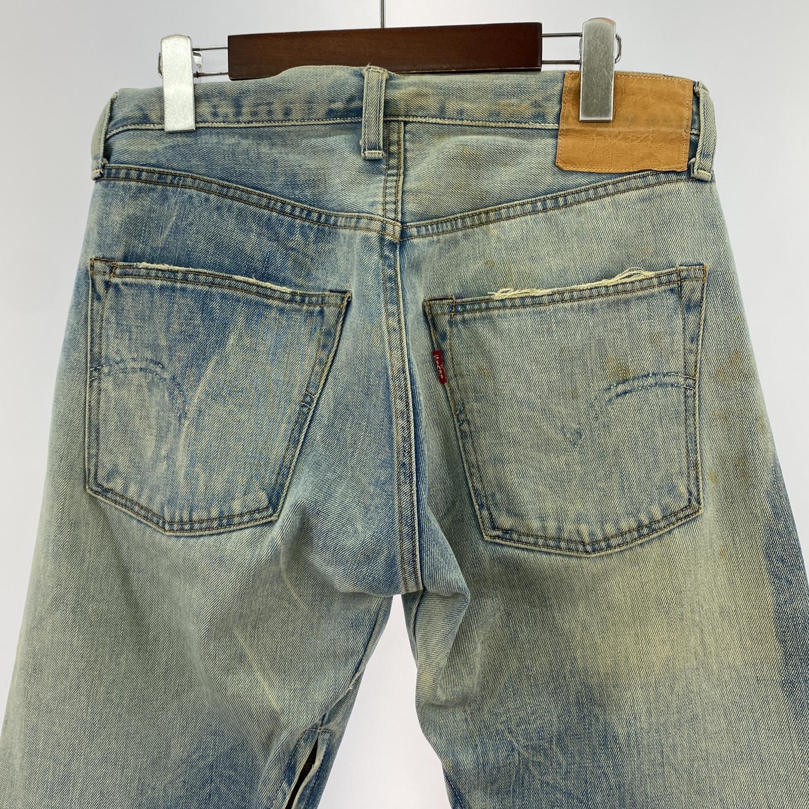 デニムパンツ 55501 ジッパー付きデニム 32 ブルー