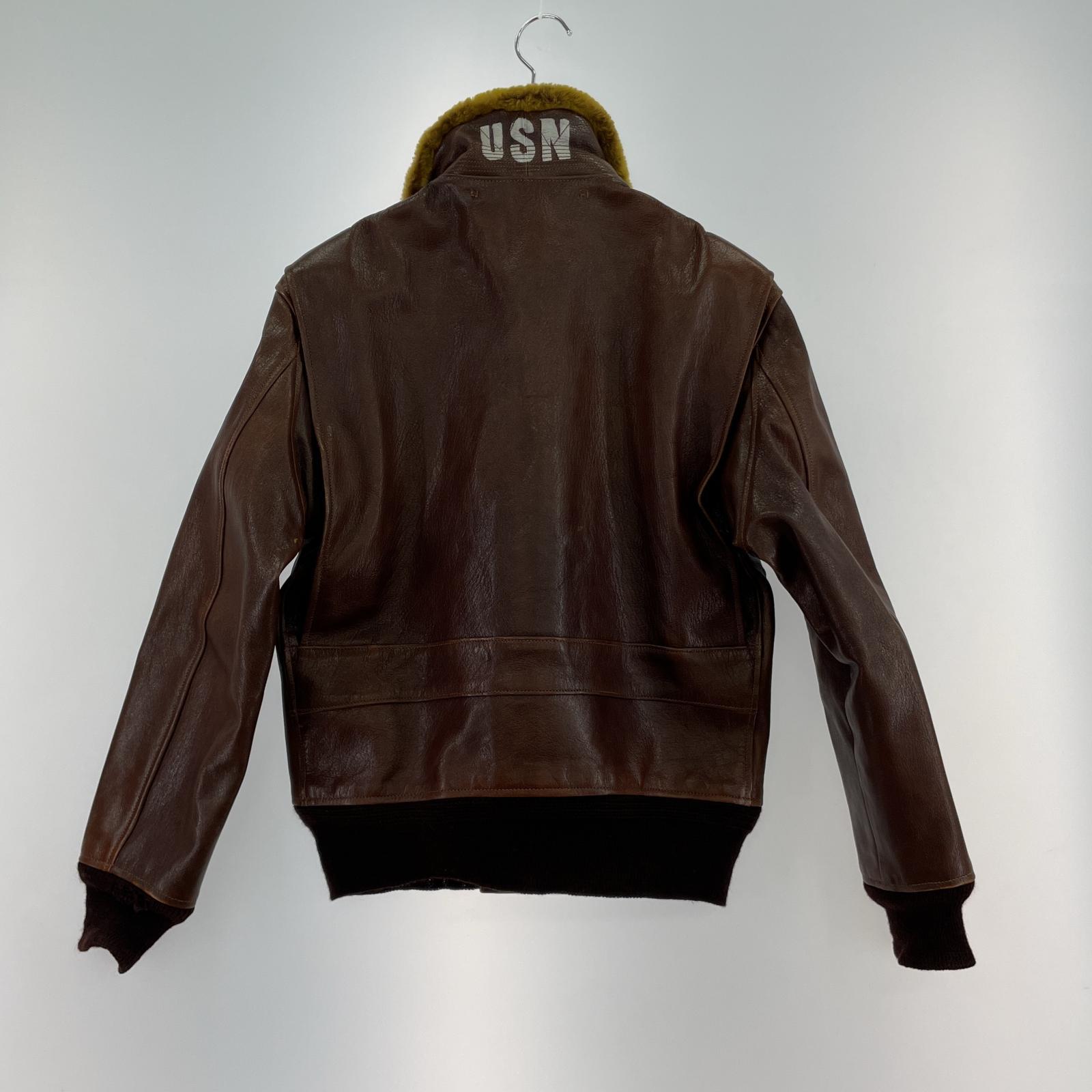 レザージャケット G‐1 ワッペン付き 38 ブラウン