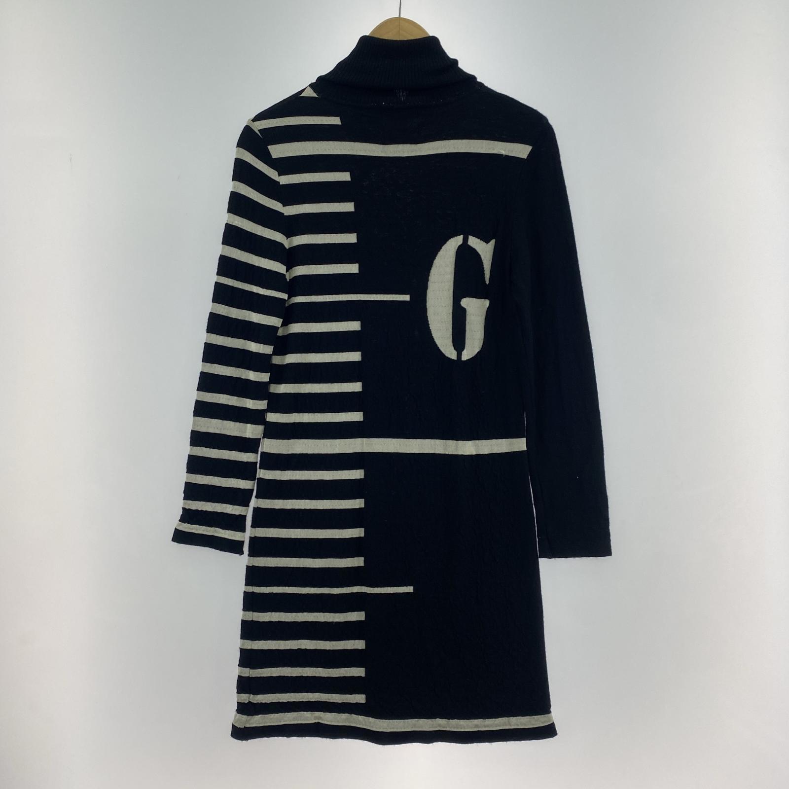 ニット JEAN-PAUL GAULTIER ボーダー タートルネックニット 40 ブラック